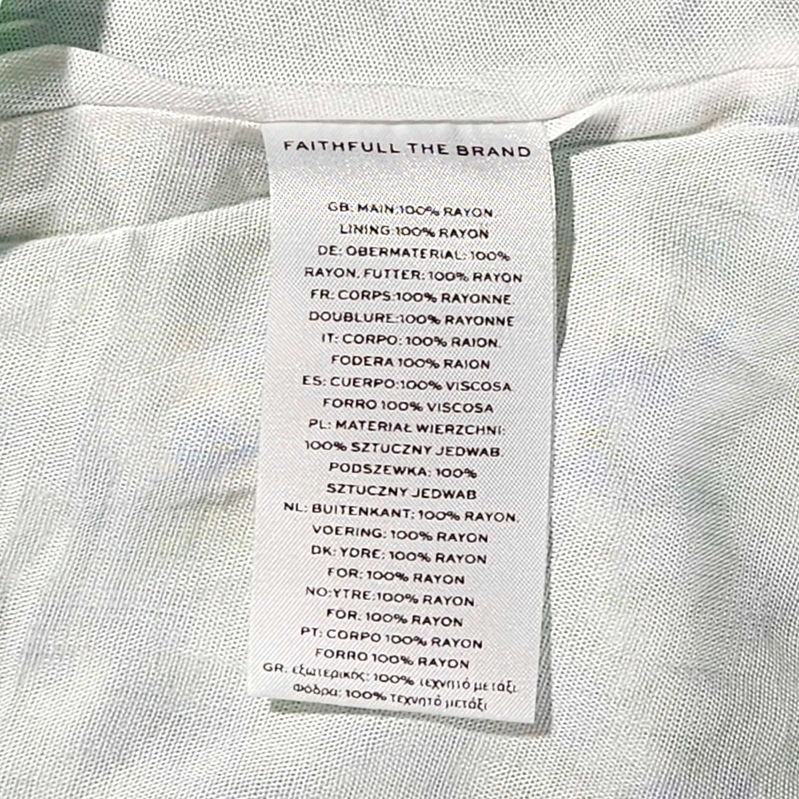 FAITHFULL NWT Faithfull the Brand Gaia Mini Dress Sz. 6 [M] Blue Green Size M / US 6-8 / IT 42-44 - 9 Thumbnail