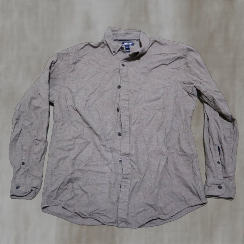 Lands' End Lands' End Shirt Brown 100% Cotton Corduroy Long Sleeve Button-Up Casual Mens Large Size L / US 10 / IT 46 - 1 Thumbnail