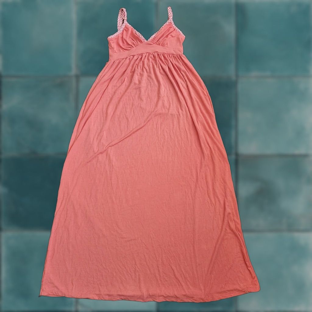 Vintage Poof Women's Pink Sleeveless Dress - Size S - Long Cotton Rayon Spandex, Solid, Casual Travel Party/Cocktail, Machine Washable Size S / US 4 / IT 40 - 1 Thumbnail