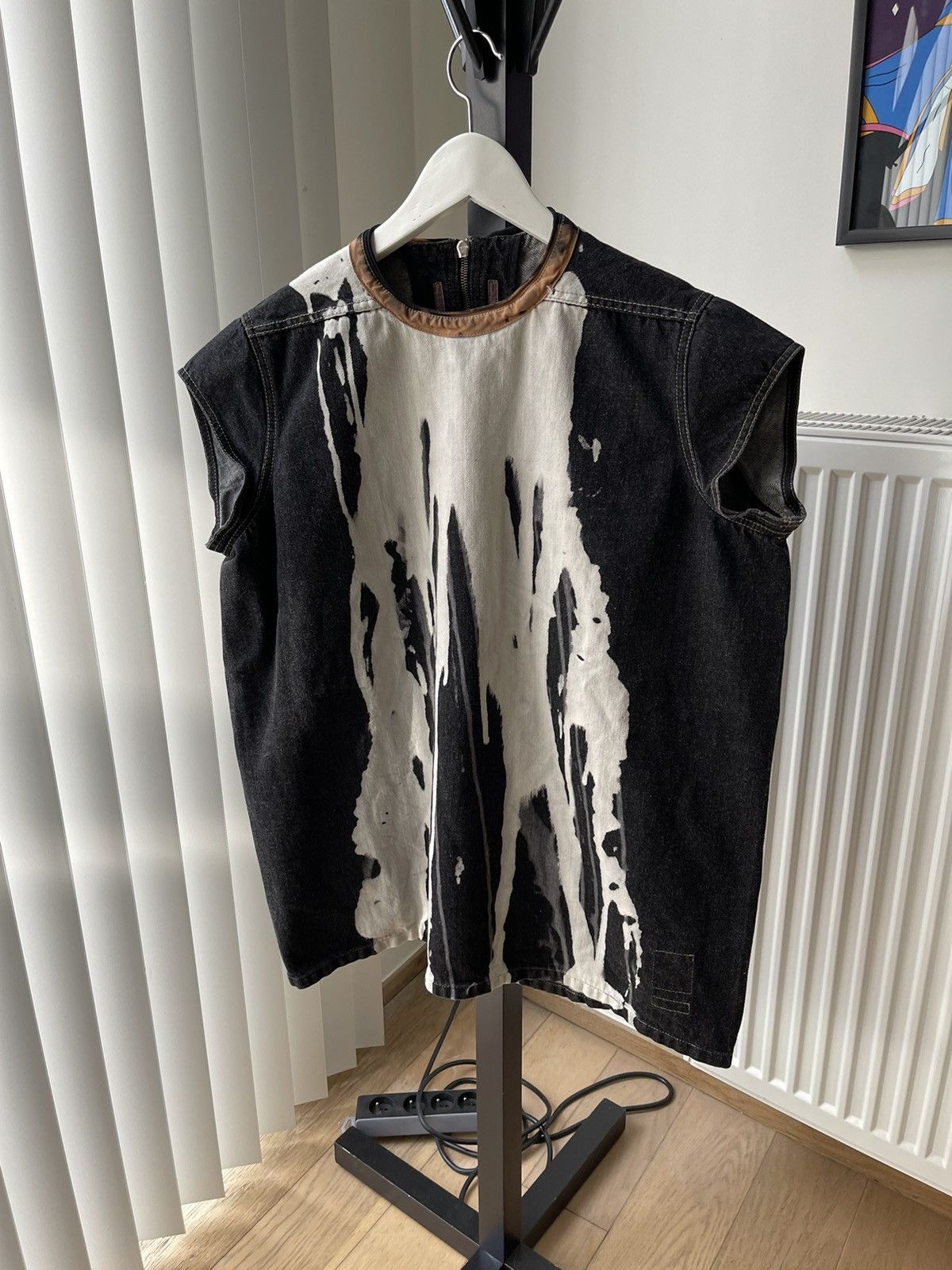 image of Rick Owens x Rick Owens Drkshdw Mastodon Fw16 Bleach/vomit Denim Top, Men's (Size Medium)
