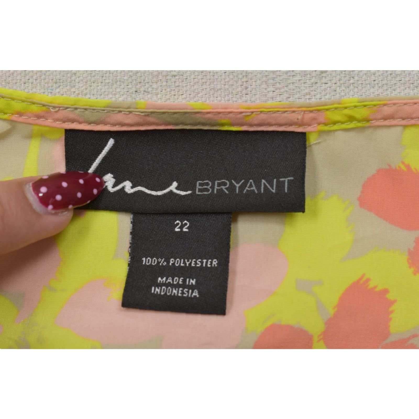 Vintage Lane Bryant Blouse Women Plus Size 22 Floral Sleeveless Ruffle Neck Pink SMocked Hem Adjustable Pullover Casual Summer Spring Short Sleeve? Size 3XL / US 20-22 - 7 Thumbnail