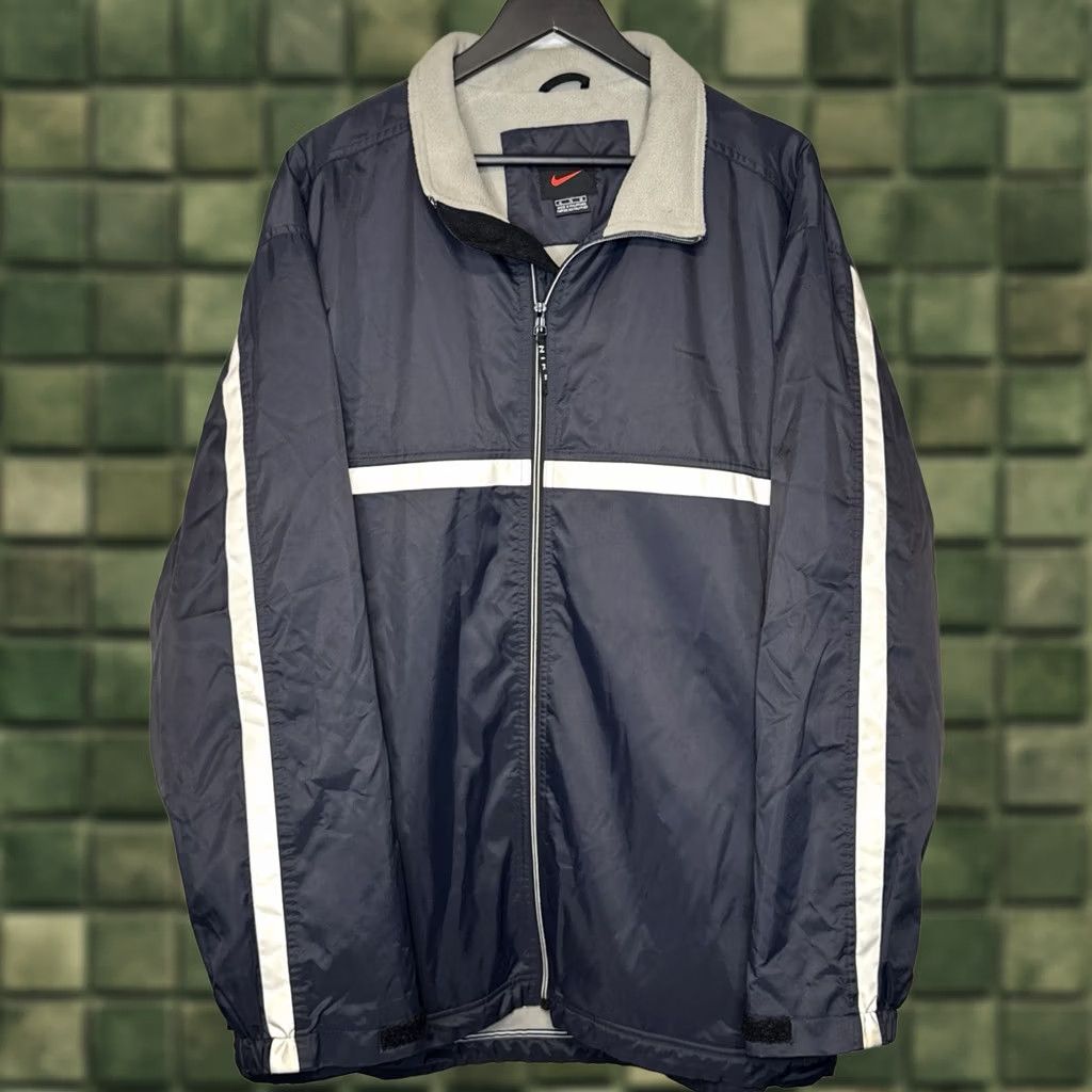 Nike VINTAGE Nike Jacket Fleece Lined Navy Full Zip XL Mens 80s 90s Y2K Size US XL / EU 56 / 4 - 1 Thumbnail