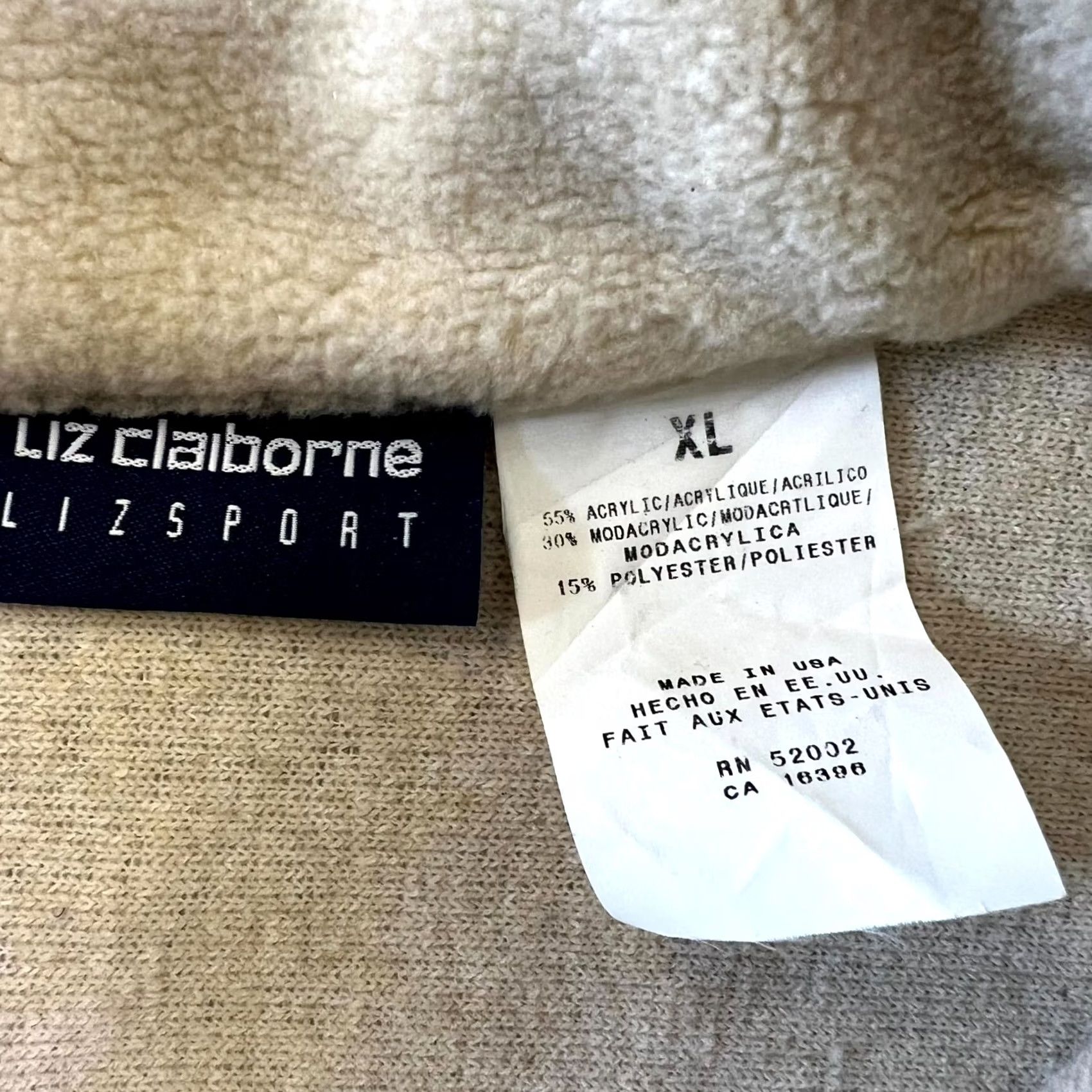 Liz Claiborne VINTAGE Liz Claiborne Shacket Jacket Women's XL Beige Acrylic Cabin & Trees USA Size XL / US 12-14 / IT 48-50 - 6 Thumbnail