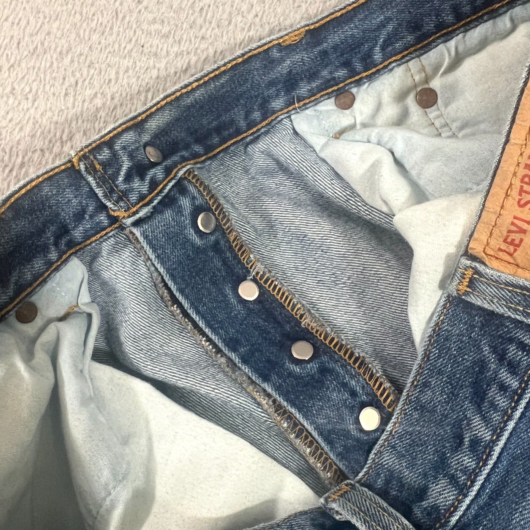 Levi's Levi's 501 Jeans Mens Regular Fit 38x30 Blue Straight Leg Button Fly Denim Size US 38 / EU 54 - 7 Thumbnail