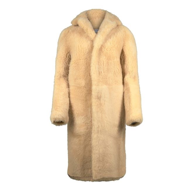 Bottega Veneta Bottega Veneta Shearling Teddy Relaxed Coat in Neutral Size XS / US 0-2 / IT 36-38 - 1 Thumbnail