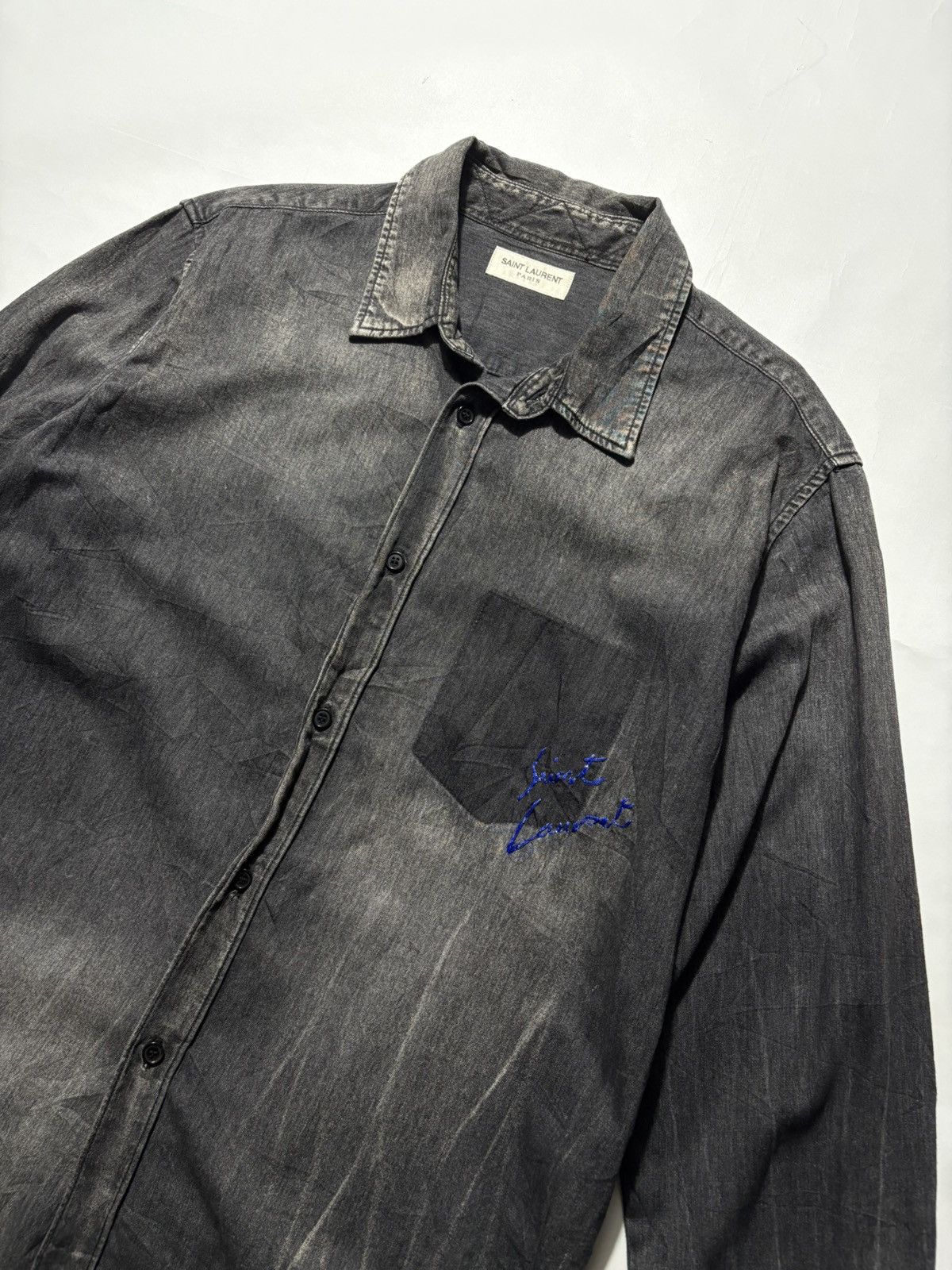 Saint Laurent Paris SAINT LAURENT 2017 SIGNATURE SCRIPT BUTTON UP L/S SHIRT Size US L / EU 52-54 / 3 - 2 Thumbnail