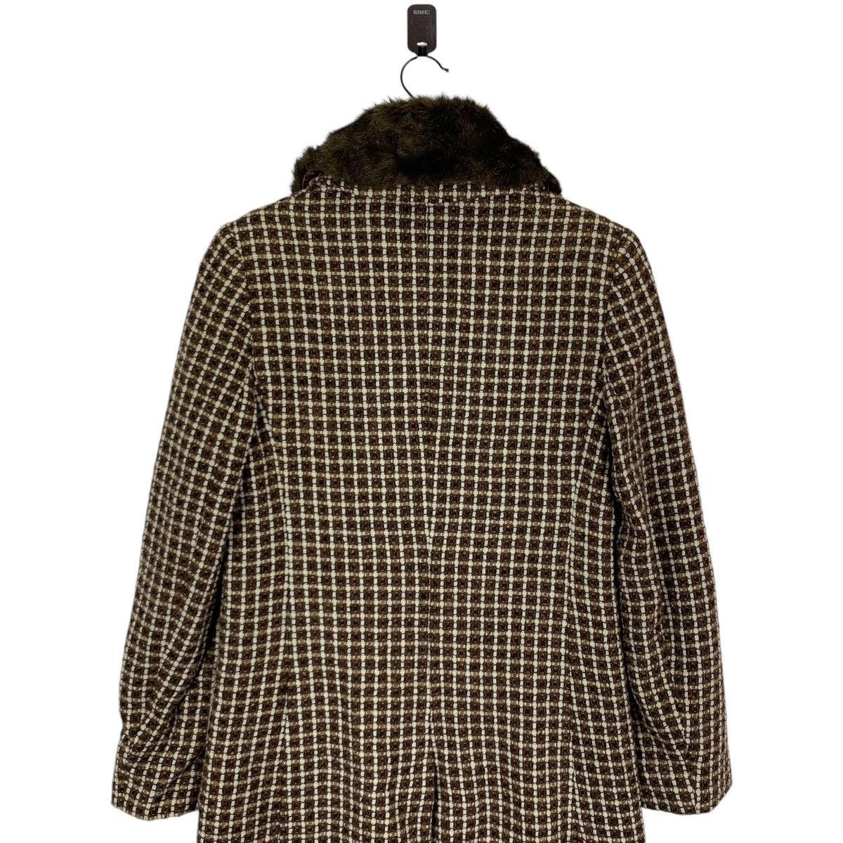 Designer × Vintage Vintage Charles Gray London Fur Tweed Designer Overcoat Size XS / US 0-2 / IT 36-38 - 9 Thumbnail