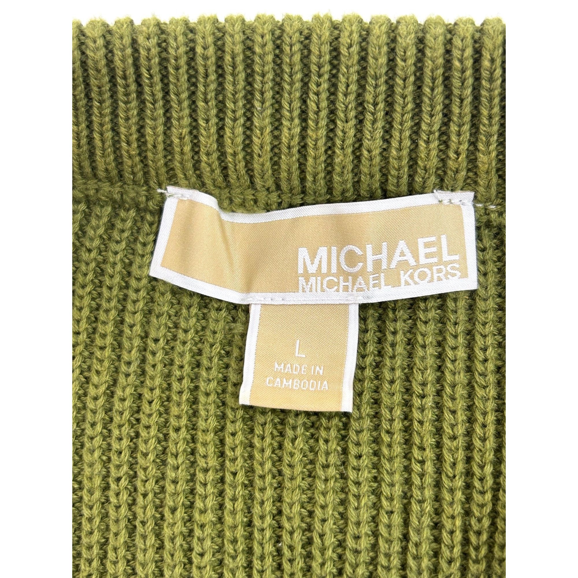 Michael Kors Michael Kors Green Sweater L Short Sleeve Crewneck Ribbed Go Size L / US 10 / IT 46 - 5 Thumbnail