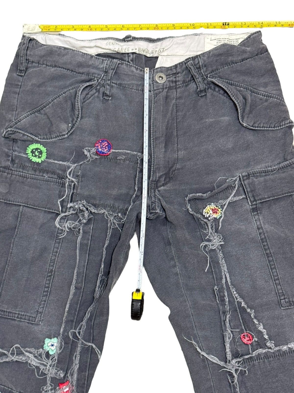 Japanese Brand CROPPED PANTS DISTRESSED KAPITAL INSPIRED DENIM & DUNGAREE Size US 28 / EU 44 - 5 Thumbnail