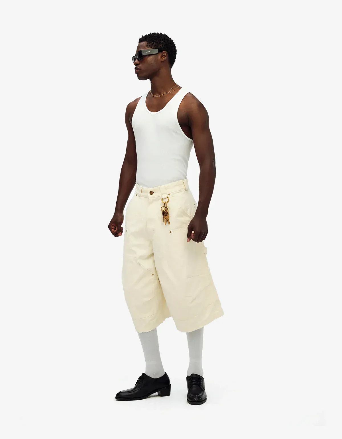 Willy Chavarria Willy Chavarria White Stockton Double Knee Short Size US 34 / EU 50 - 3 Thumbnail