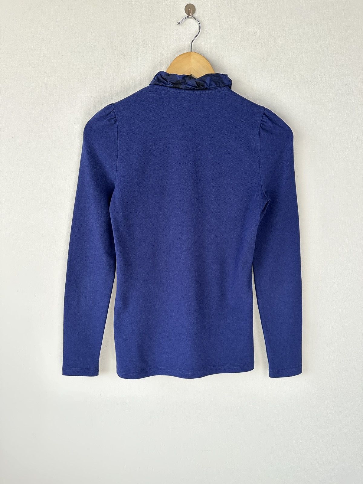 Burberry BURBERRY BRIT Women’s Long Sleeve Polo Shirt Ruffle Collar Size XS / US 0-2 / IT 36-38 - 2 Thumbnail