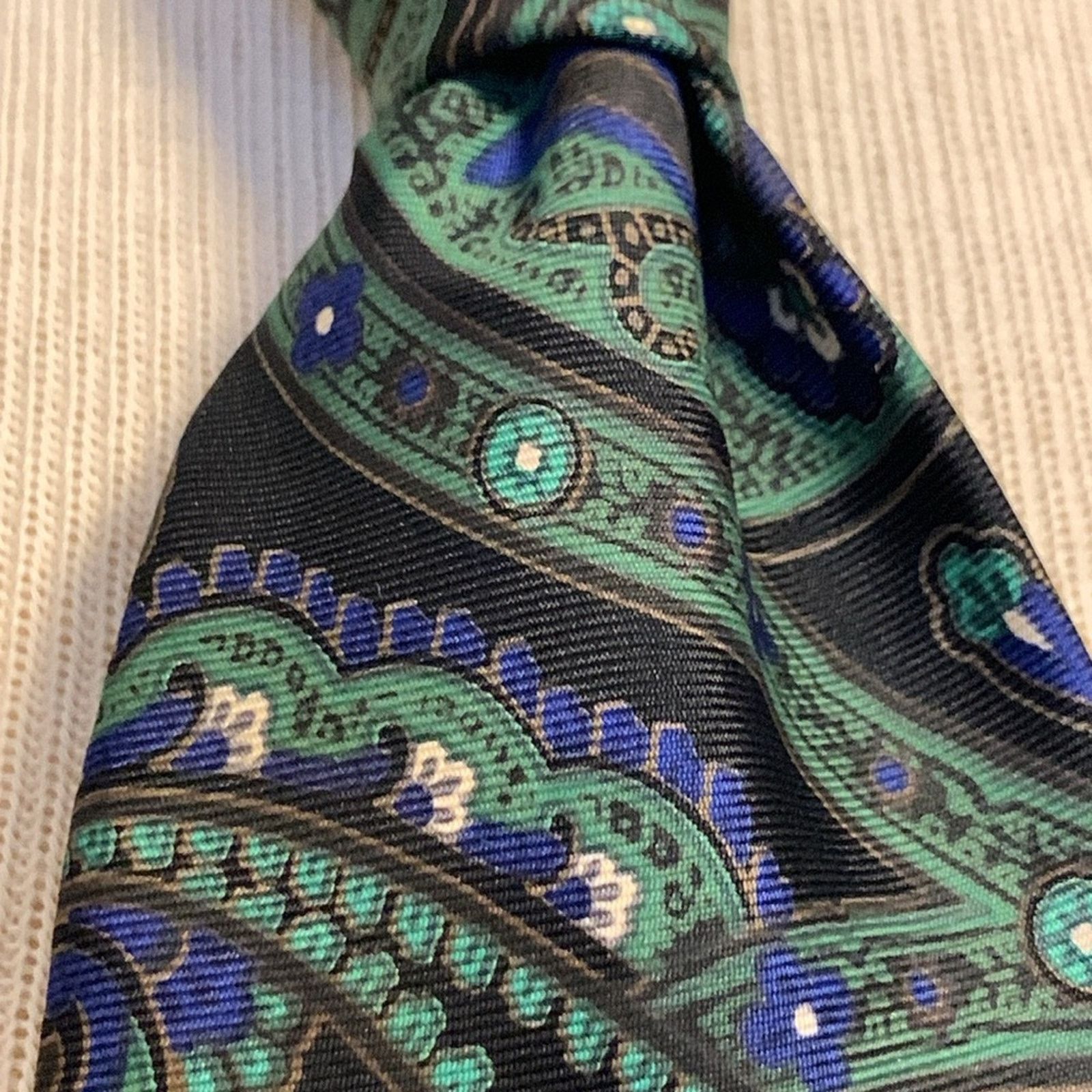 Gianfranco Ferre Gianfranco Ferre Italy blue green silk twill paisley necktie Size ONE SIZE - 2 Thumbnail