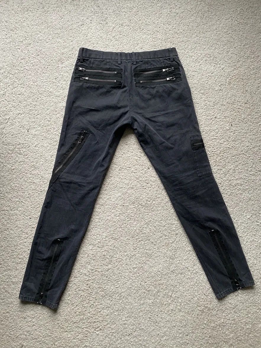 Number (N)ine S/S 04 Number Nine Multi-zip Black Slim Cut Cargo Pants Size US 31 - 2 Thumbnail