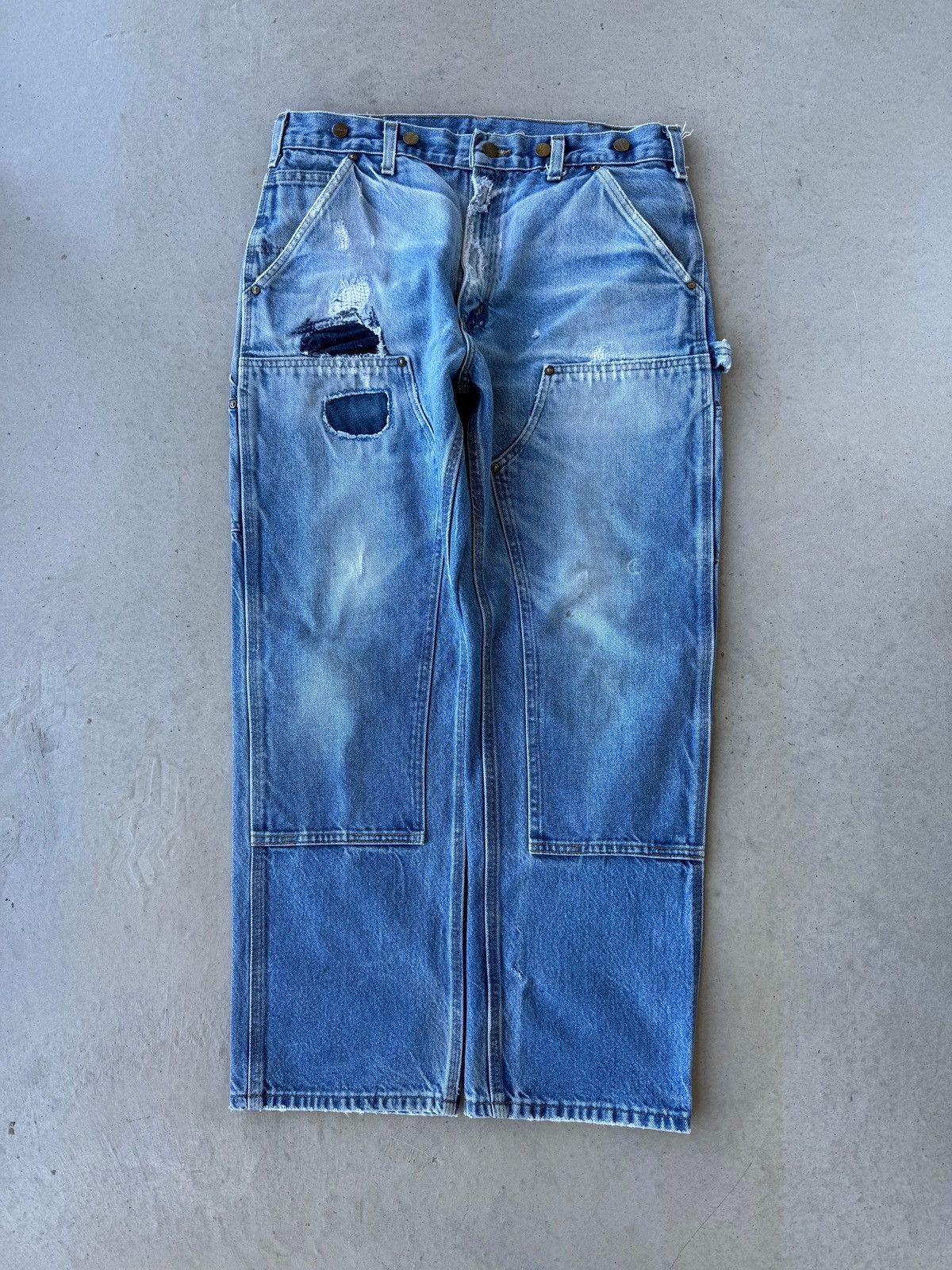 Carhartt Vintage 90s Carhartt Denim Double Knee Workwear Pants Size US 34 / EU 50 - 1 Thumbnail