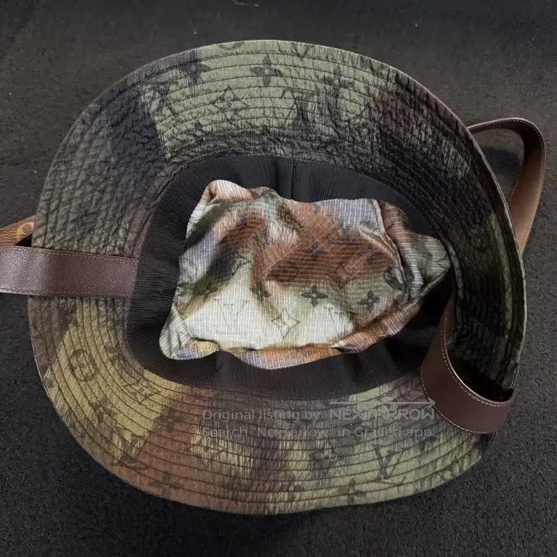 Louis Vuitton Louis Vuitton Green Camouflage Old Flower Ribbon Sunscreen Size ONE SIZE - 2 Thumbnail