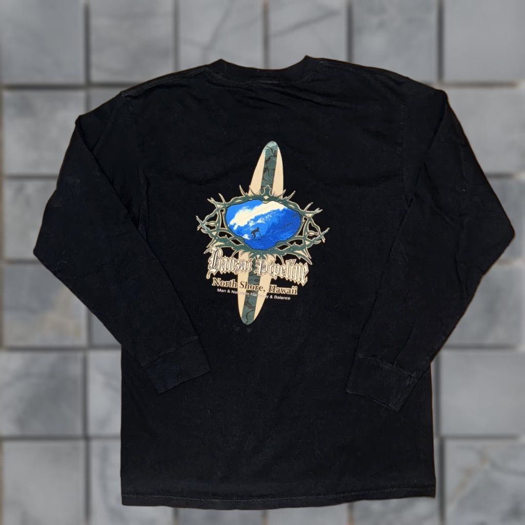 Vintage VINTAGE North Shore Hawaii Long Sleeve Shirt Black M Men 18x22 Surfing Y2K Size US M / EU 48-50 / 2 - 1 Thumbnail