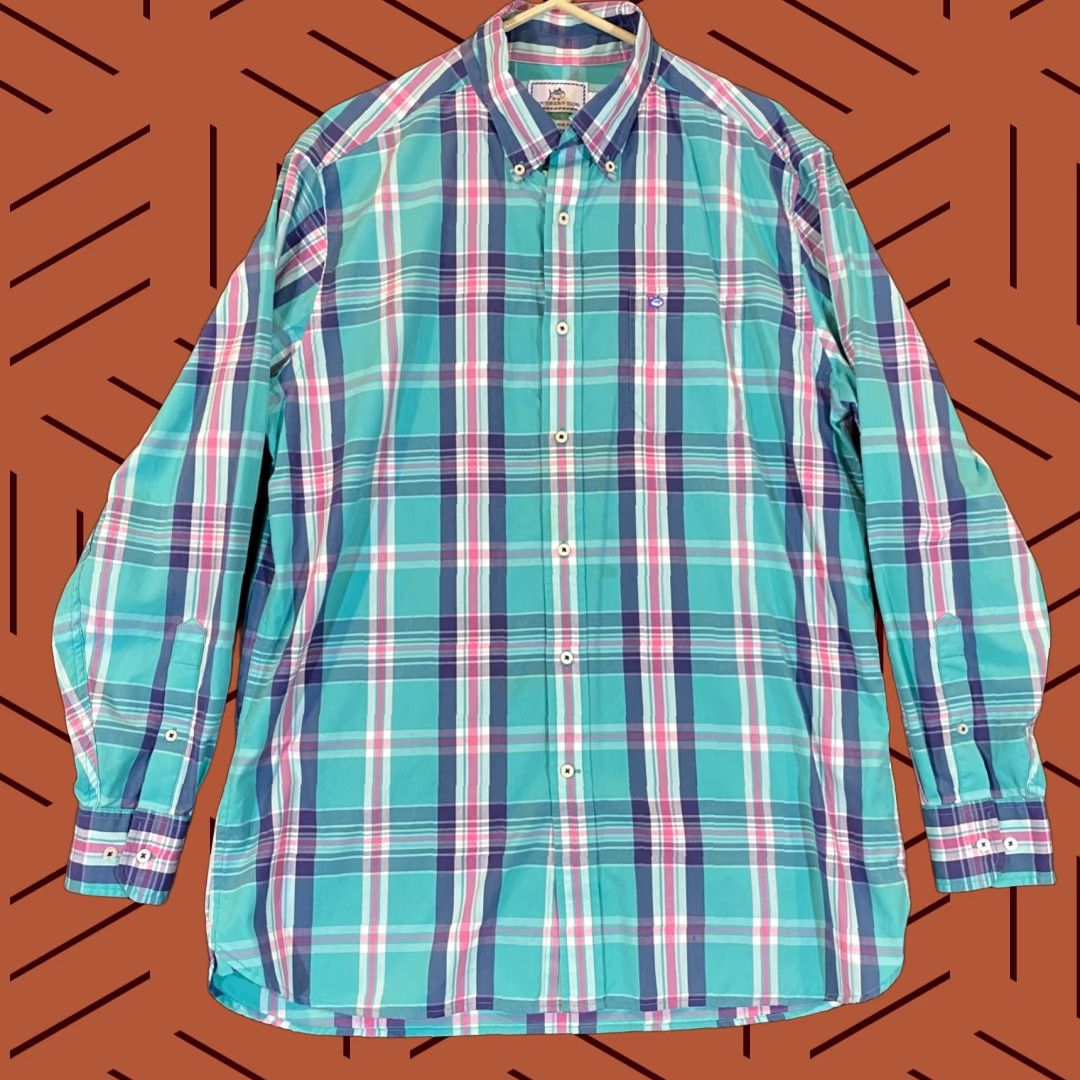 Southern Tide Southern Tide Shirt Men Large Classic Multicolor Plaid Button Down Dress Top L/S Mens Size US L / EU 52-54 / 3 - 1 Thumbnail