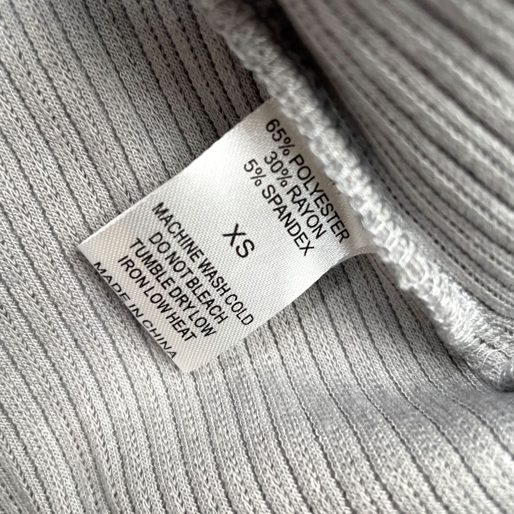 Vintage The Foxy Kind Button Up Shirt Womens XS Gray Stretch Ribbed Casual Classic City Fit Size XS / US 0-2 / IT 36-38 - 4 Thumbnail