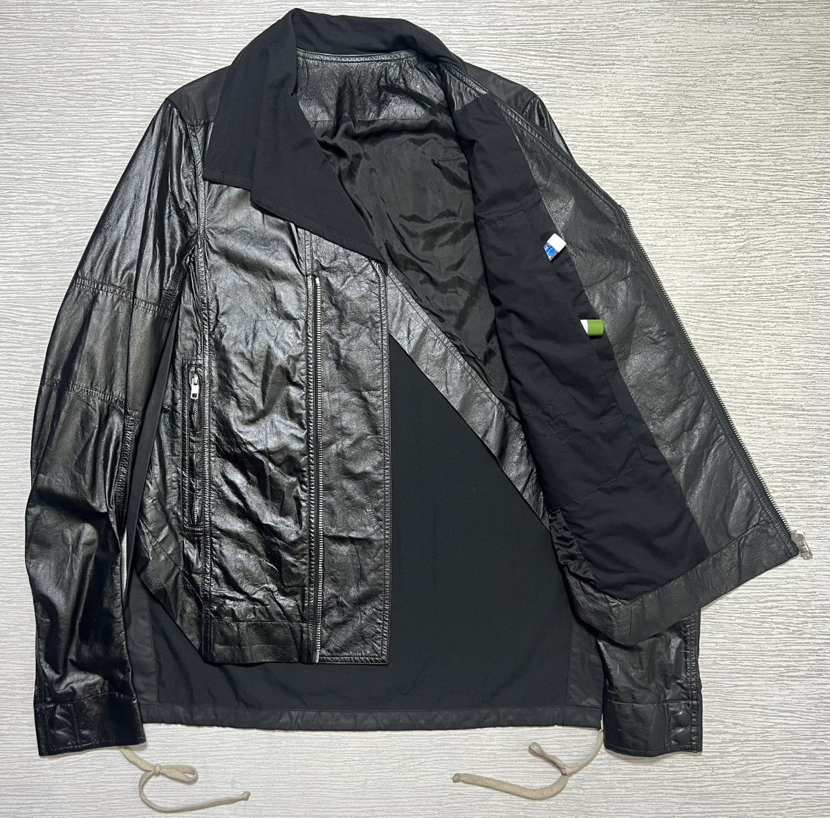 Rick Owens Rick Owens - S/S 15’ - Sliced Leather Biker Jacket Size US M / EU 48-50 / 2 - 5 Thumbnail