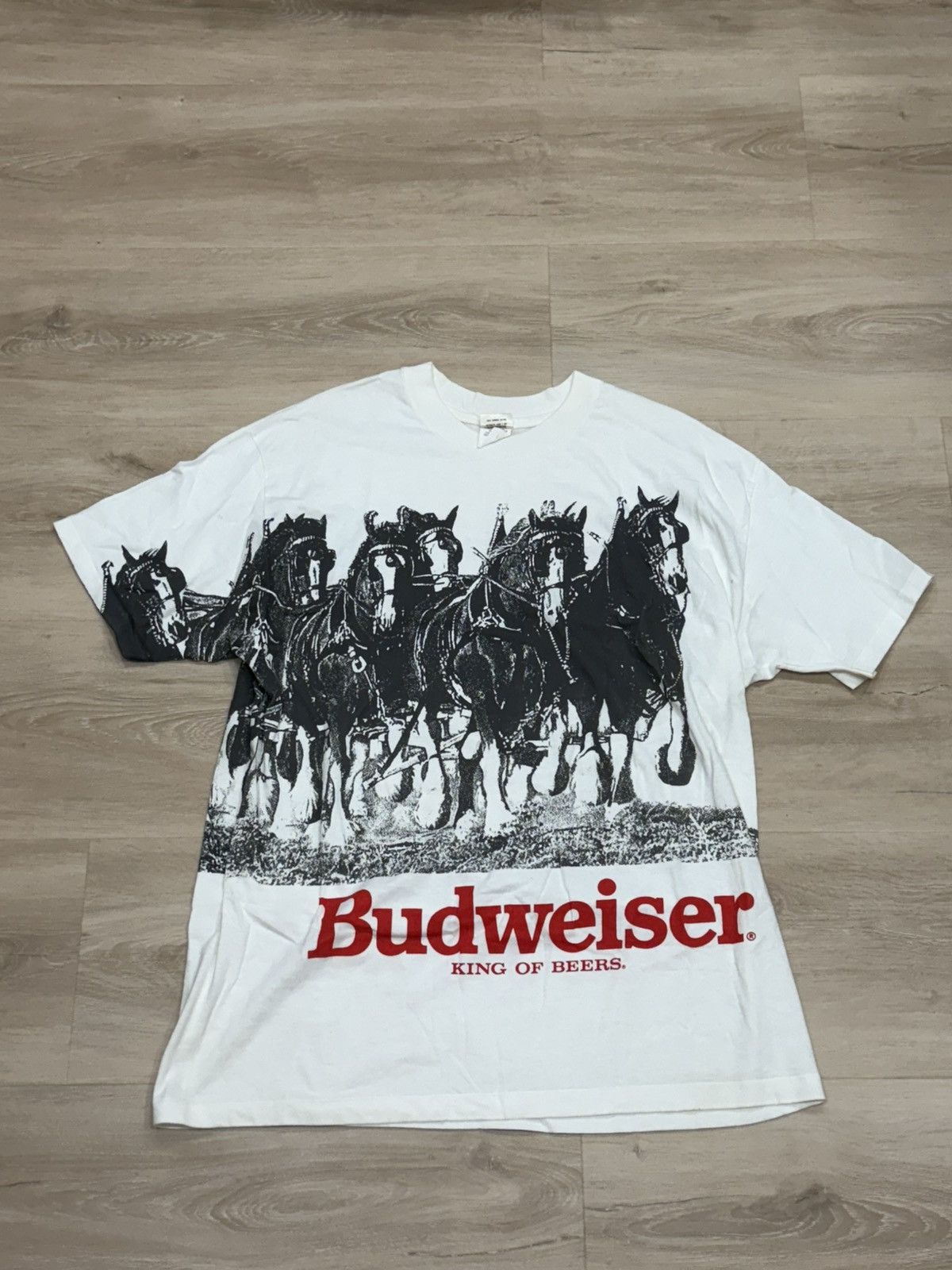 Vintage Vintage AOP Budweiser Horses Beer Tee Size US XL / EU 56 / 4 - 1 Thumbnail