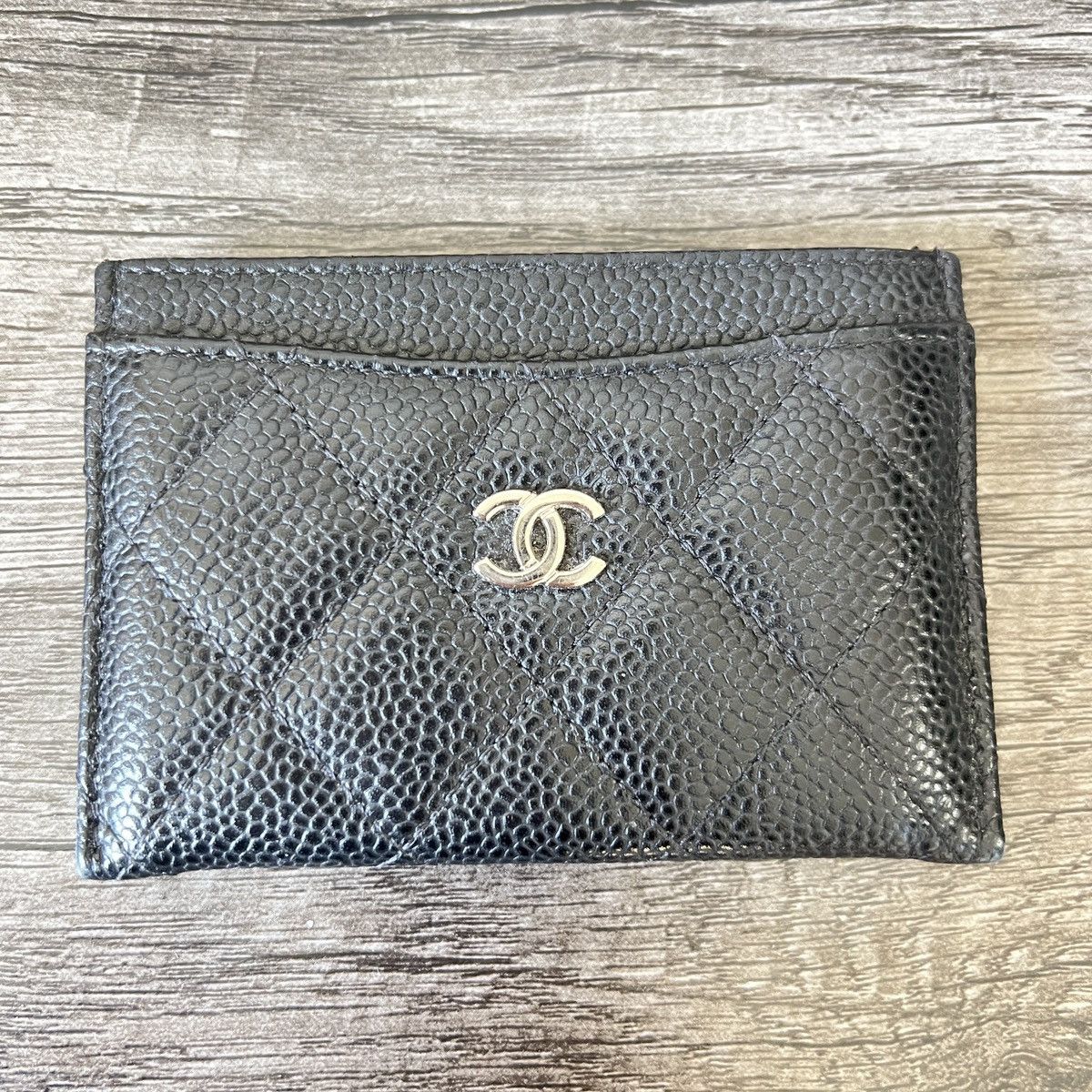 Chanel Authentic Chanel card holder Black Silver Size ONE SIZE - 1 Thumbnail