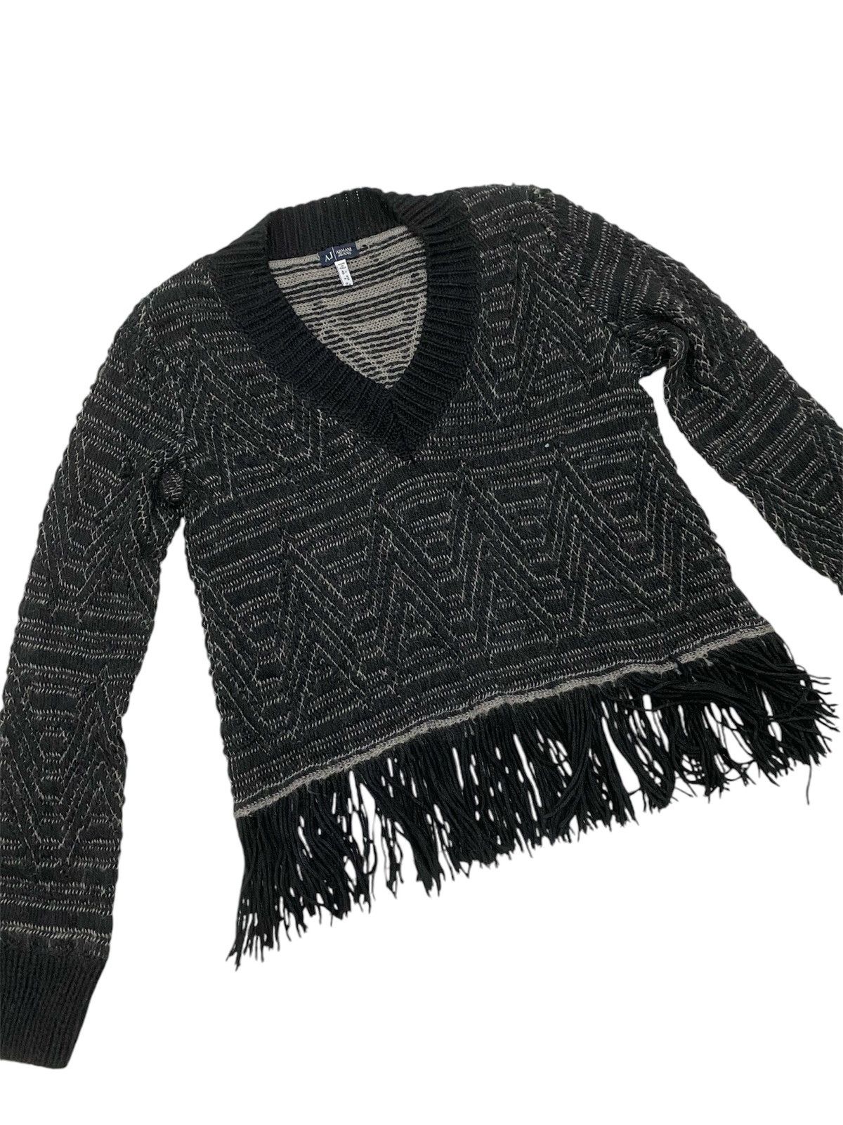 Armani × Armani Collezioni Armani Jeans Knitwear Fringe Size US XXS / EU 40 - 2 Thumbnail