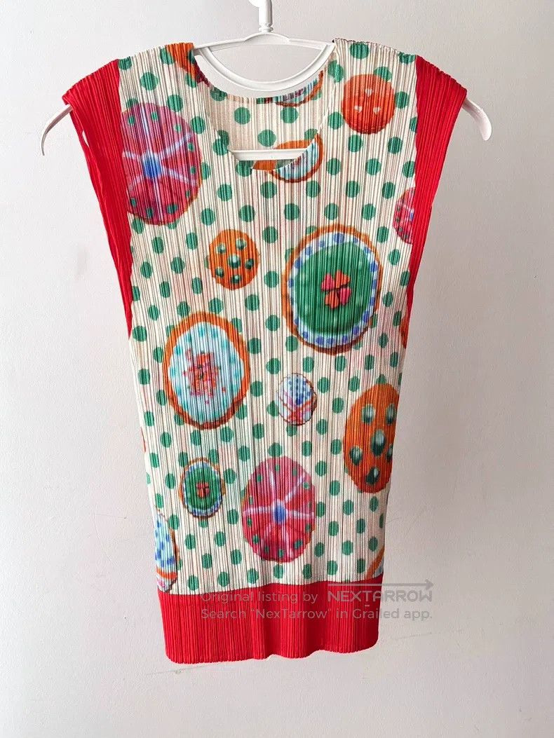 Issey Miyake Issey Miyake Color-block Polka Dot Cookie Donut Vest Top Size M / US 6-8 / IT 42-44 - 2 Thumbnail