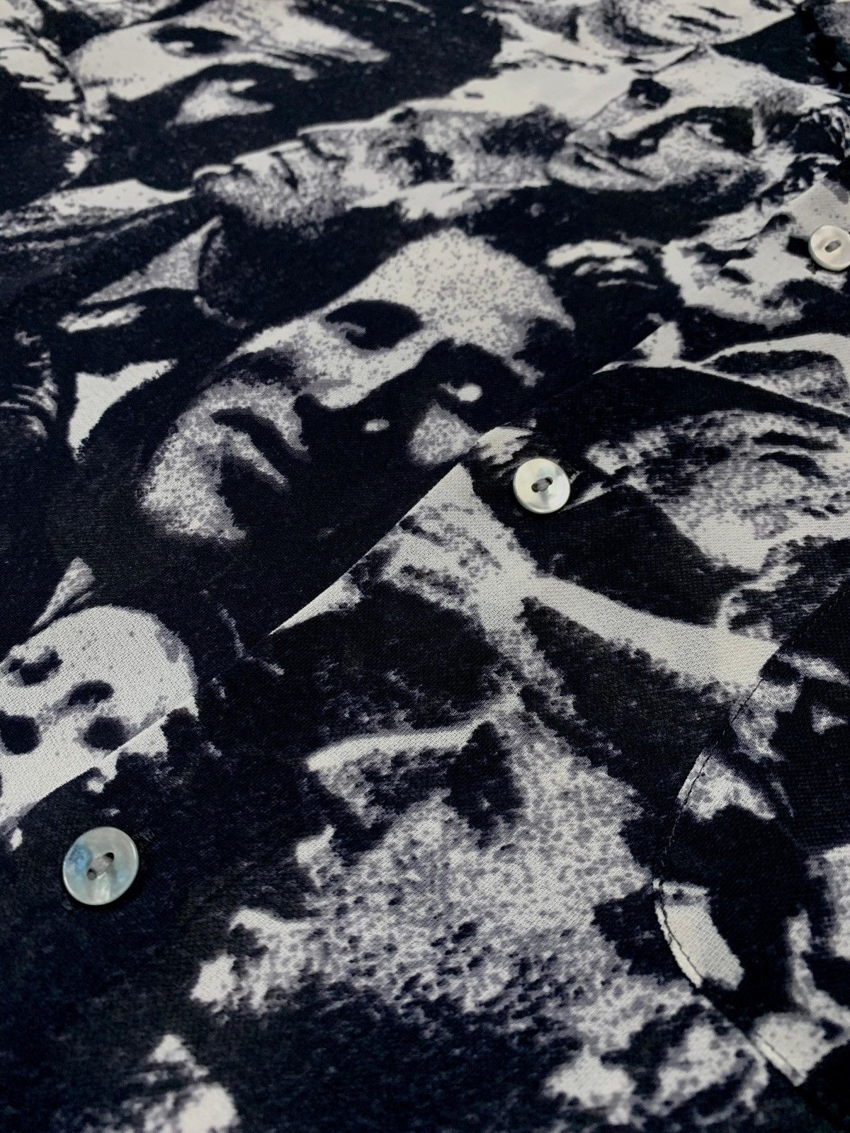 Jean Paul Gaultier FREE TAX! 1992 Archive Faces Polyester Camp Collar Shirt Size US M / EU 48-50 / 2 - 5 Thumbnail