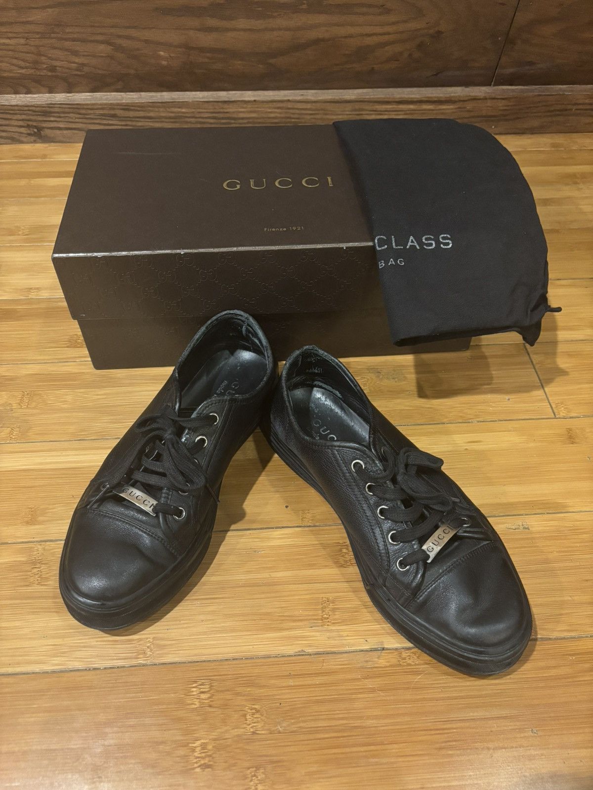 Gucci Gucci leather sneakers.of-918 Size US 6 / EU 39 - 1 Thumbnail