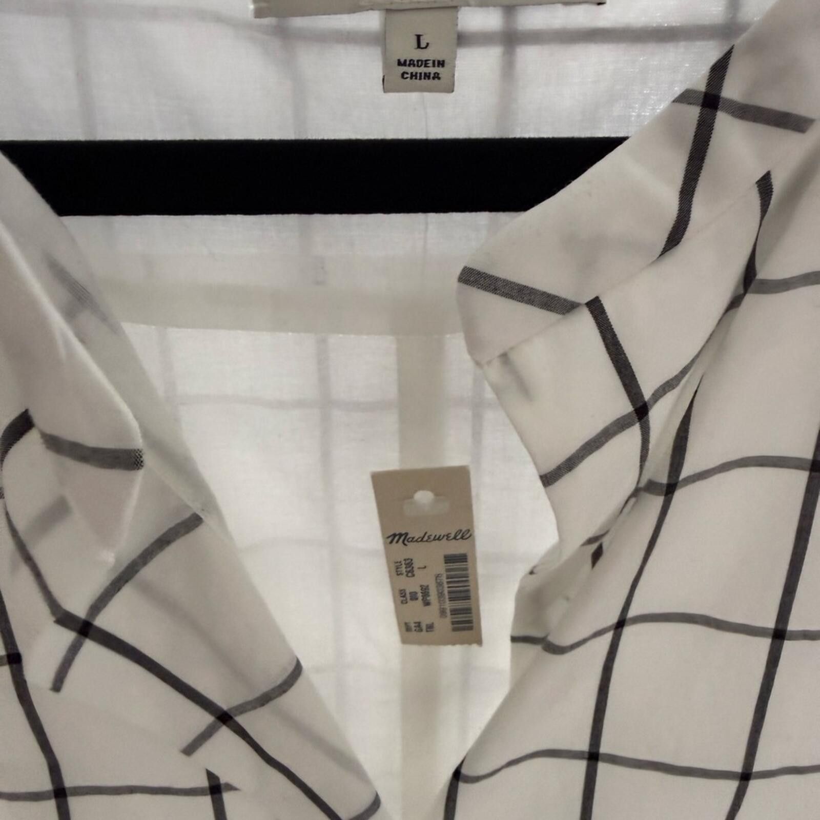 Madewell NWT Madewell White Windowpane Check Dress Size L Sleeveless Size L / US 10 / IT 46 - 7 Thumbnail