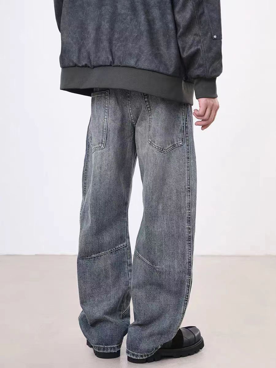 Japanese Brand × Vintage Vintage Street Washed Faded Spliced Loose Jeans Size US 34 / EU 50 - 4 Thumbnail