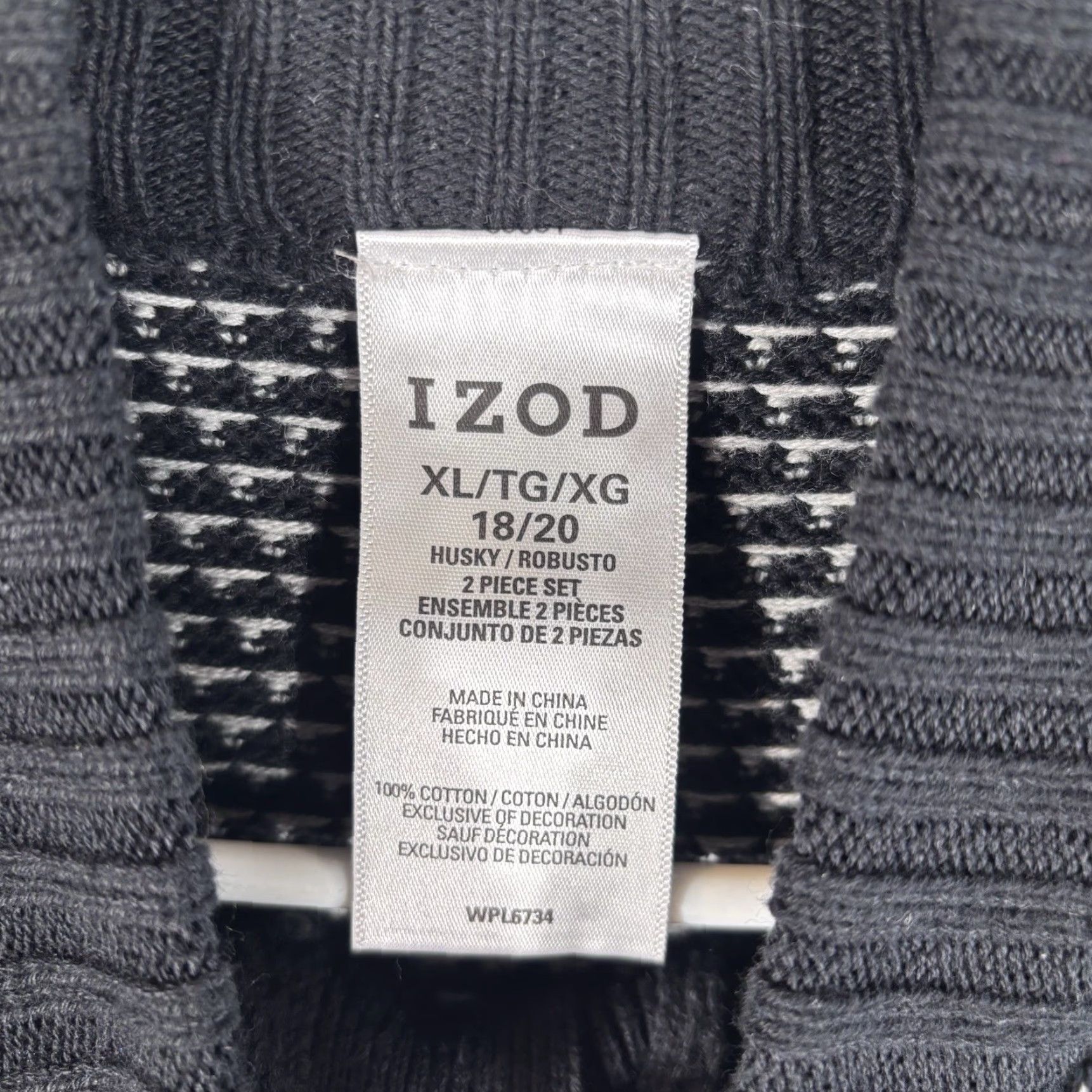 Izod Izod Sweater Men XL Black Henley Birdseye Knit Mock Neck Cotton Pullover Casual Preppy Geometric Pattern Knit Shirt Mens XL Black Size US XL / EU 56 / 4 - 3 Thumbnail