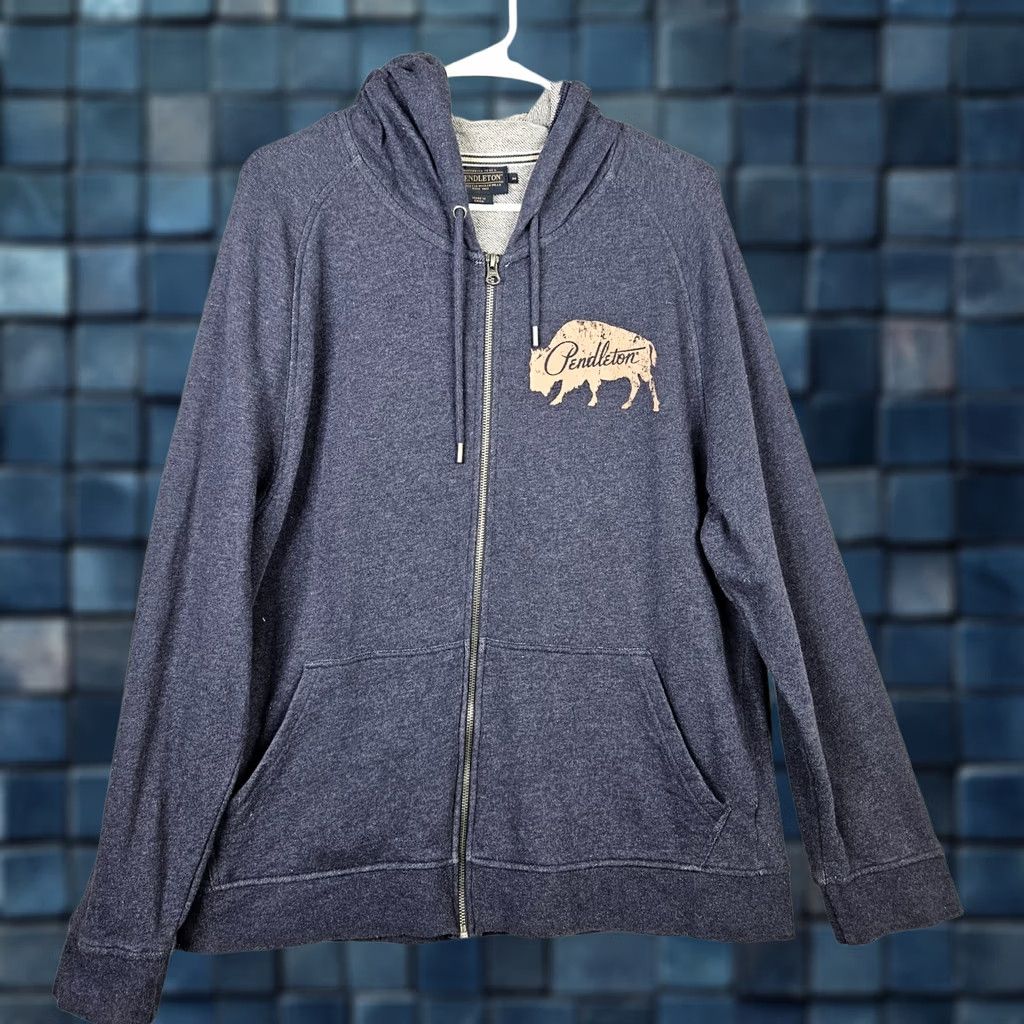 Pendleton Pendleton Sweatshirt M Blue Bison Graphic Full zip Casual Men's Size Size US M / EU 48-50 / 2 - 1 Thumbnail