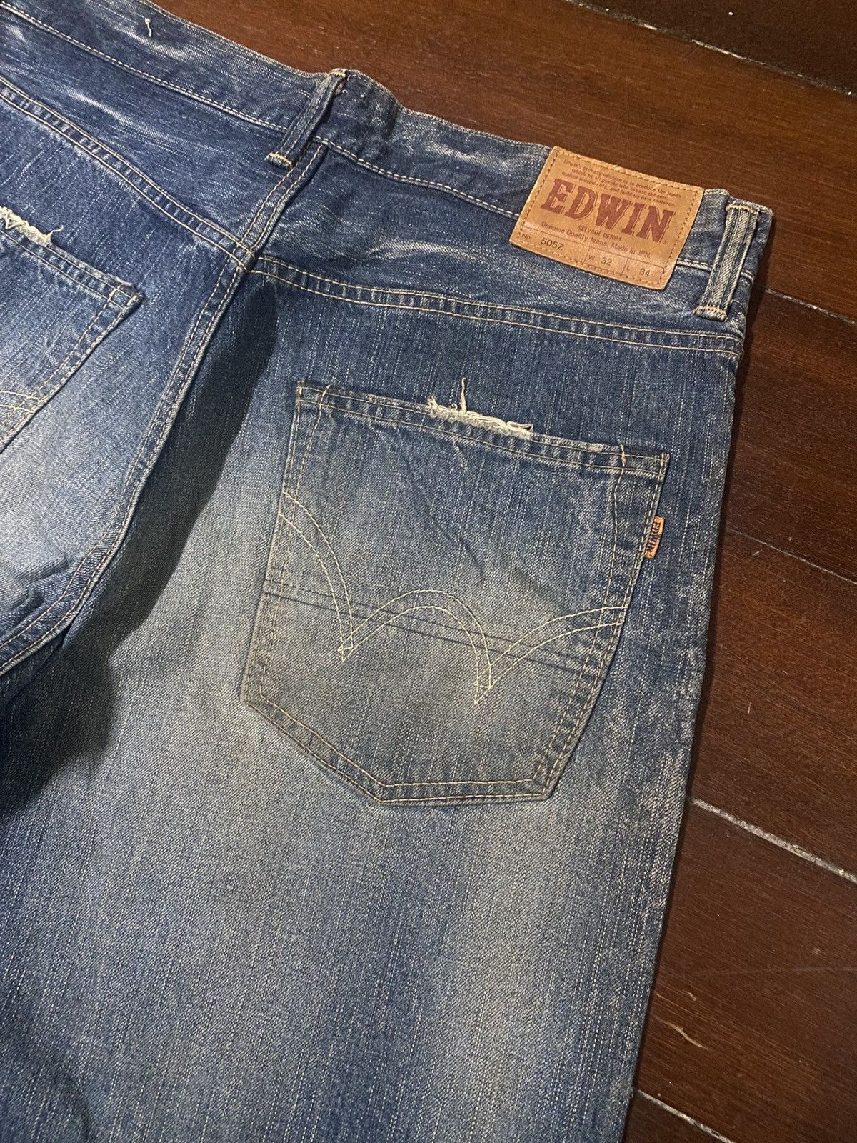 Edwin Vintage Edwin 505z Selvedge Faded Wash mud wash Baggy Jeans Size US 36 / EU 52 - 15 Thumbnail