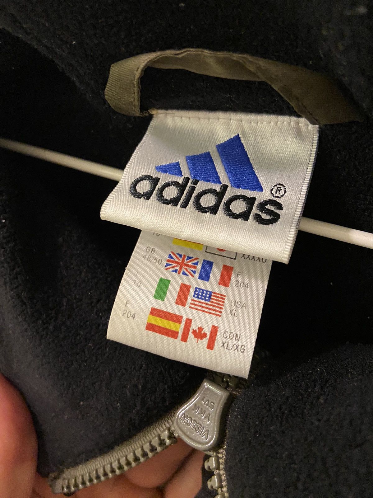Adidas × Vintage Adidas hooded nylon/fleece jacket Size US XL / EU 56 / 4 - 5 Thumbnail