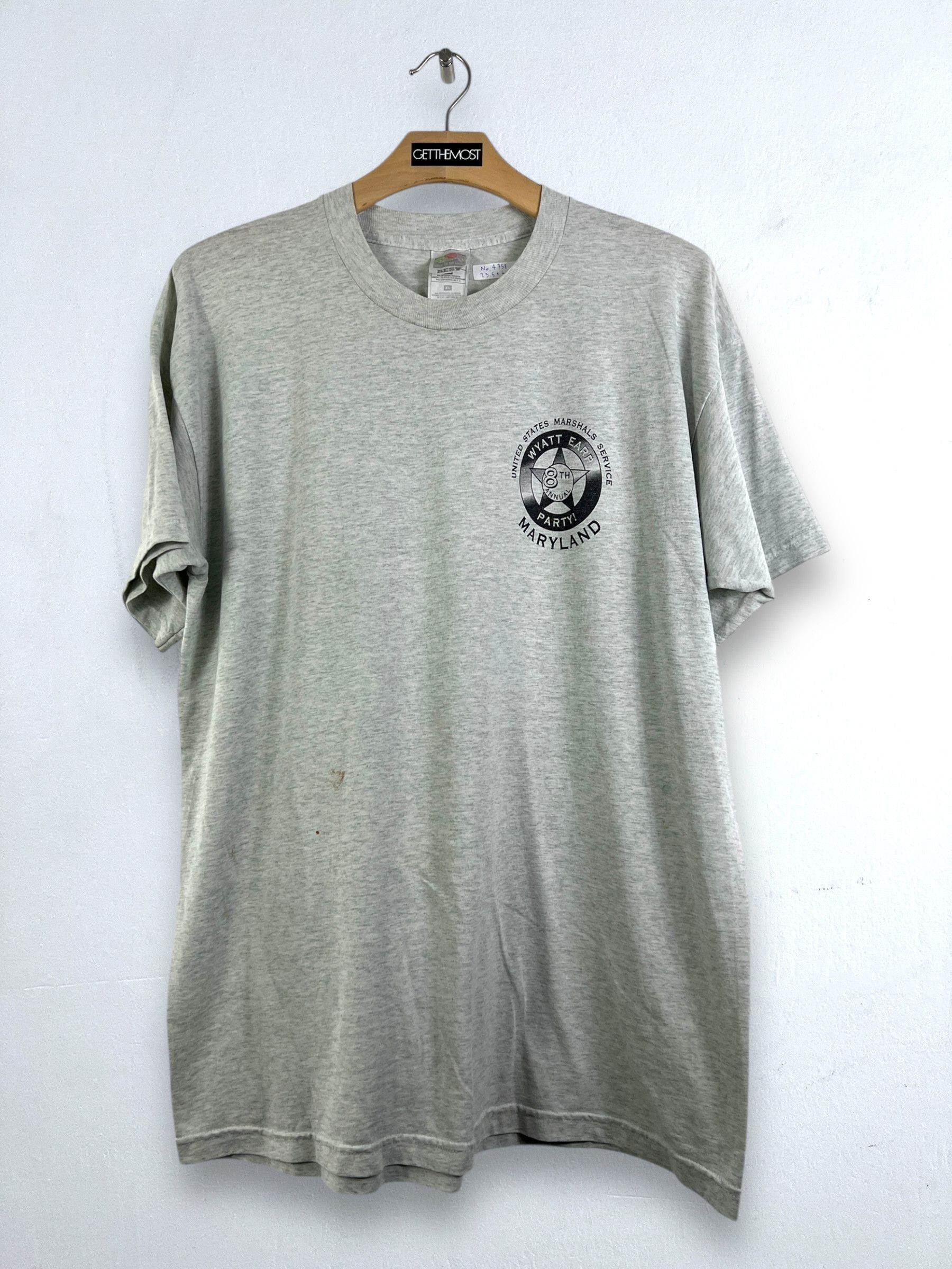 Vintage No.4758 Vintage 90s Wyatt Earp Party Graphic Tee (XL) Size US XL / EU 56 / 4 - 5 Thumbnail