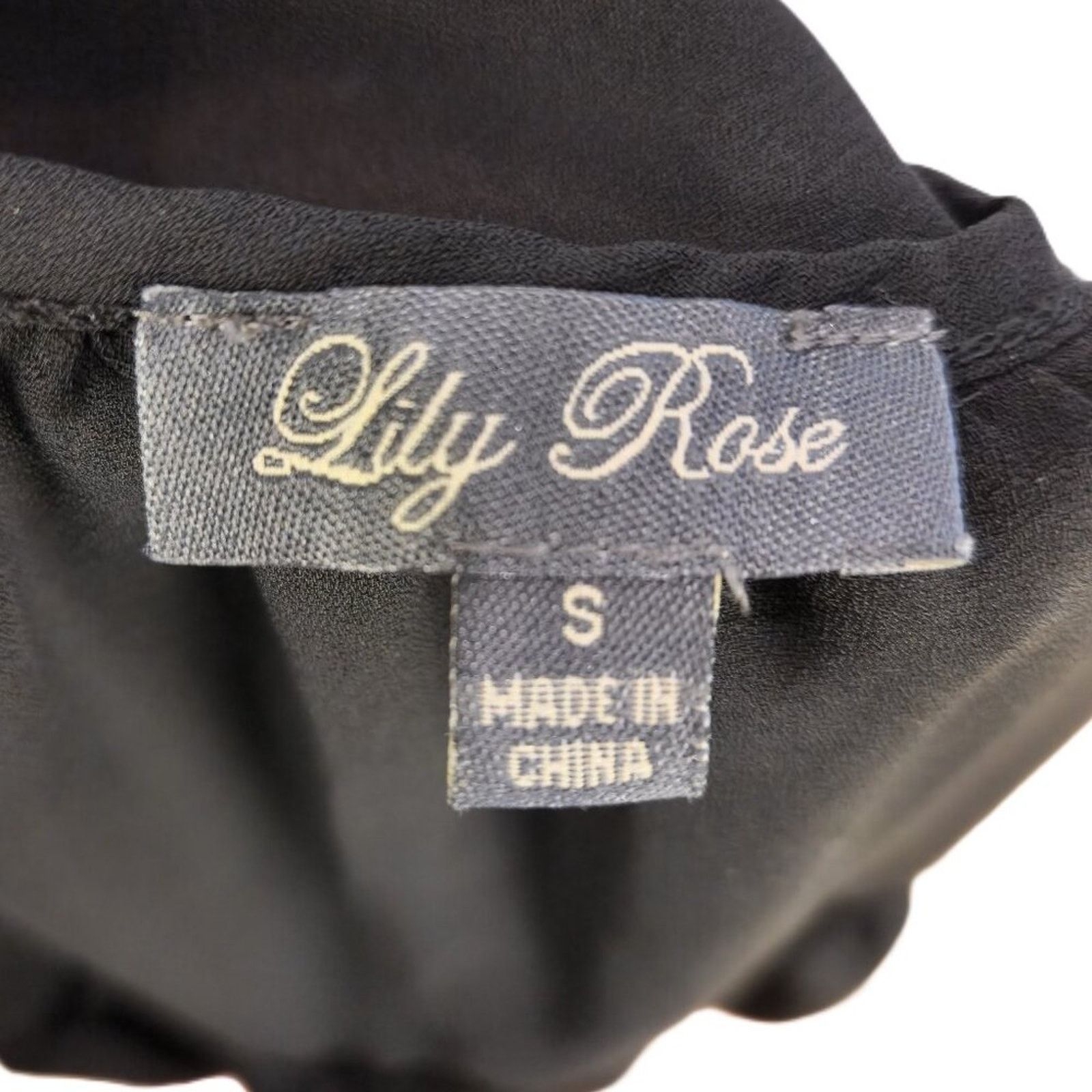 Other Lily Rose Black Chiffon Peplum Top Crisscross Cutout - Small Size S / US 4 / IT 40 - 5 Thumbnail