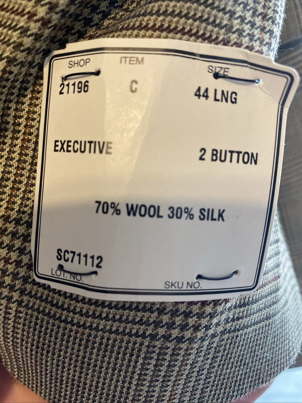 Jos. A. Bank Jos.A.Bank Tan Plaid Blazer 44L Size 44L - 3 Thumbnail