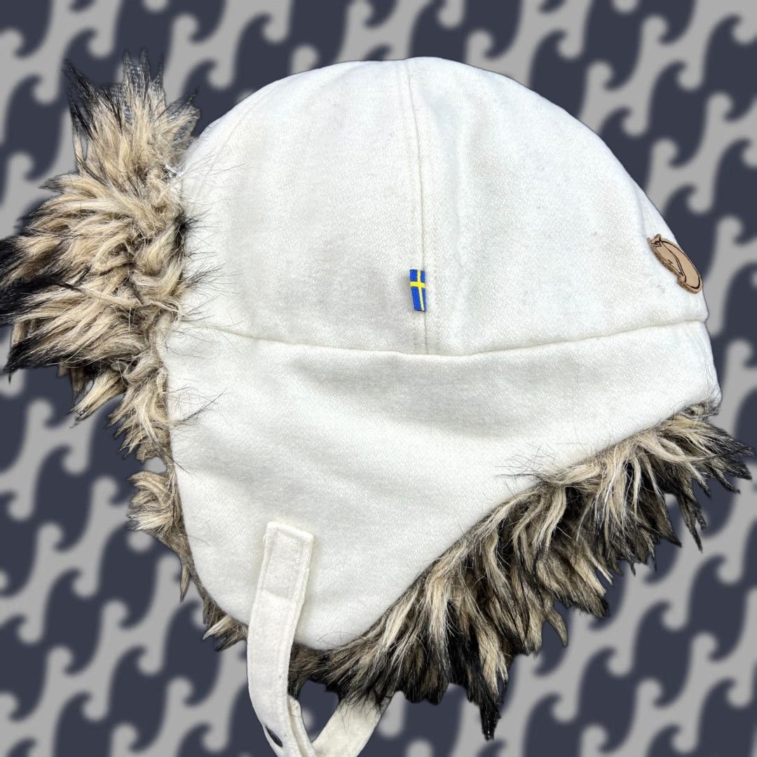 Vintage Fjallraven Wool Heater Trapper Hat Large Fleece Faux Fur Bomber Ushanka White Size US L / EU 52-54 / 3 - 1 Thumbnail