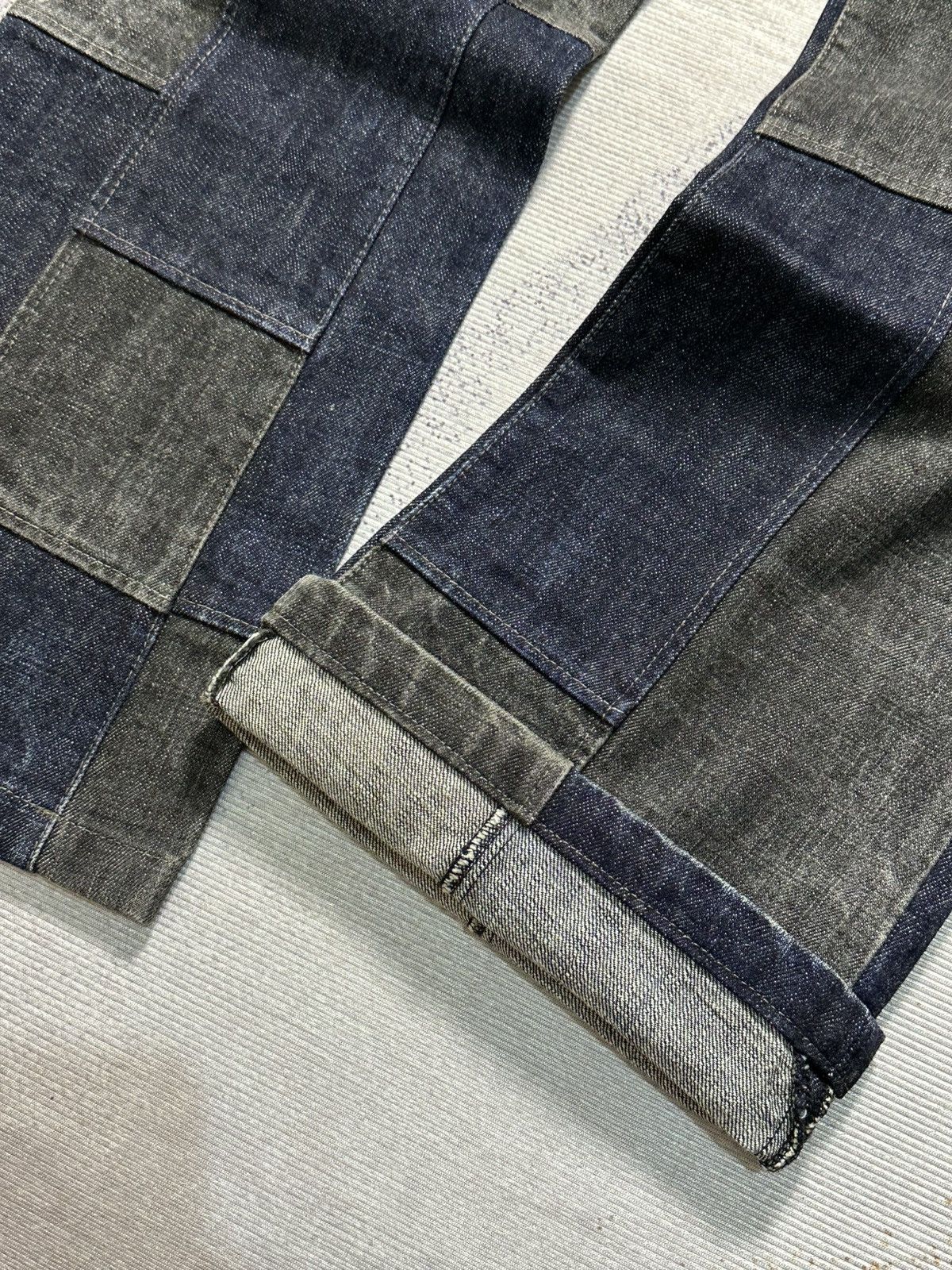Undercover × Uniqlo 2000s Tornado Mart Flare Patchwork Denim Jeans Size US 30 / EU 46 - 5 Thumbnail