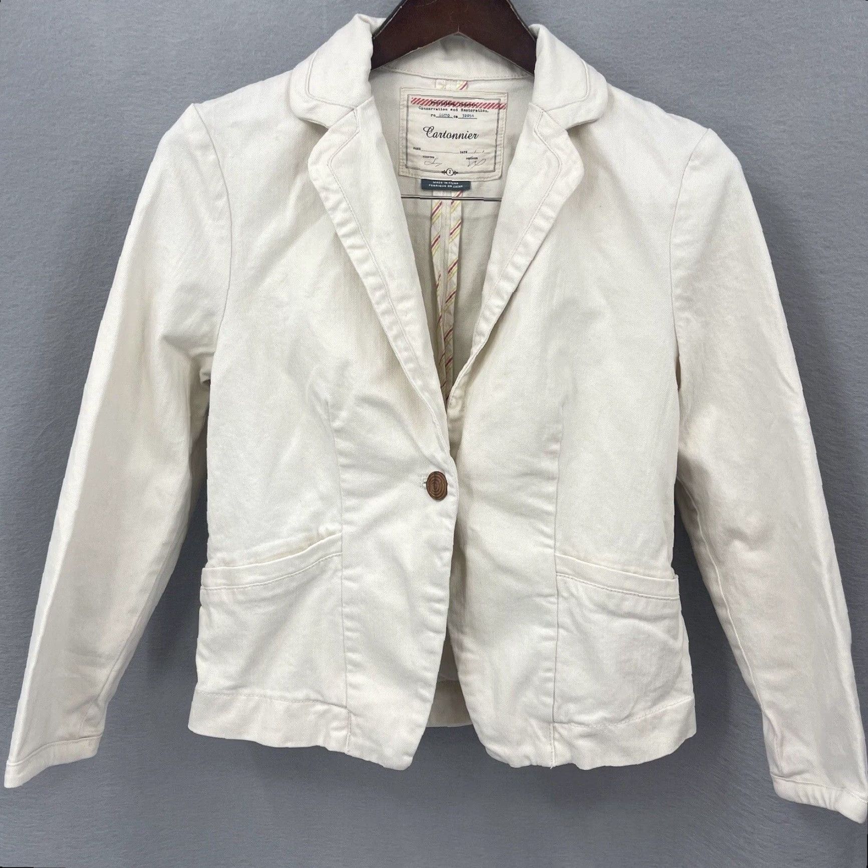 Anthropologie Anthropologie Blazer Knit One-Button Beige Size 2 Womens Size XS / US 0-2 / IT 36-38 - 2 Thumbnail