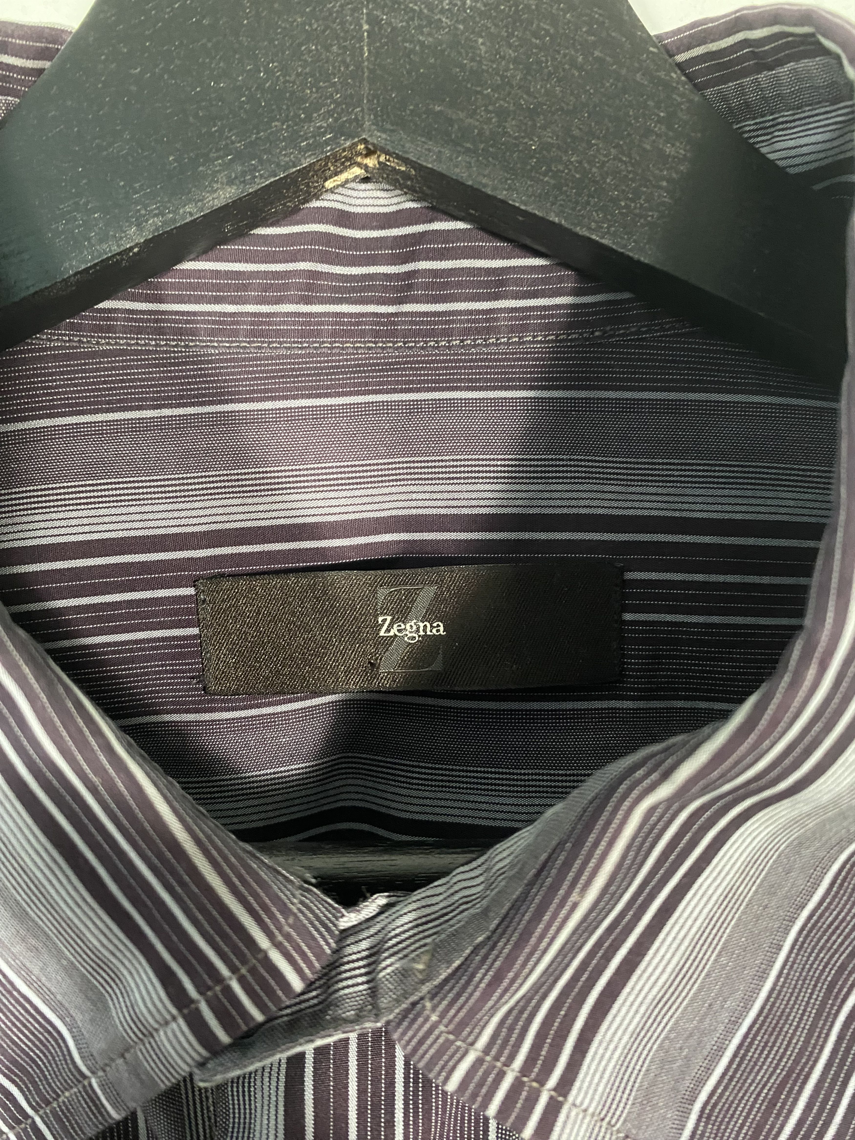 Z Zegna Z Zegna Vertical Stripe Pearl Button City Shirt Size XL Size US XL / EU 56 / 4 - 4 Thumbnail