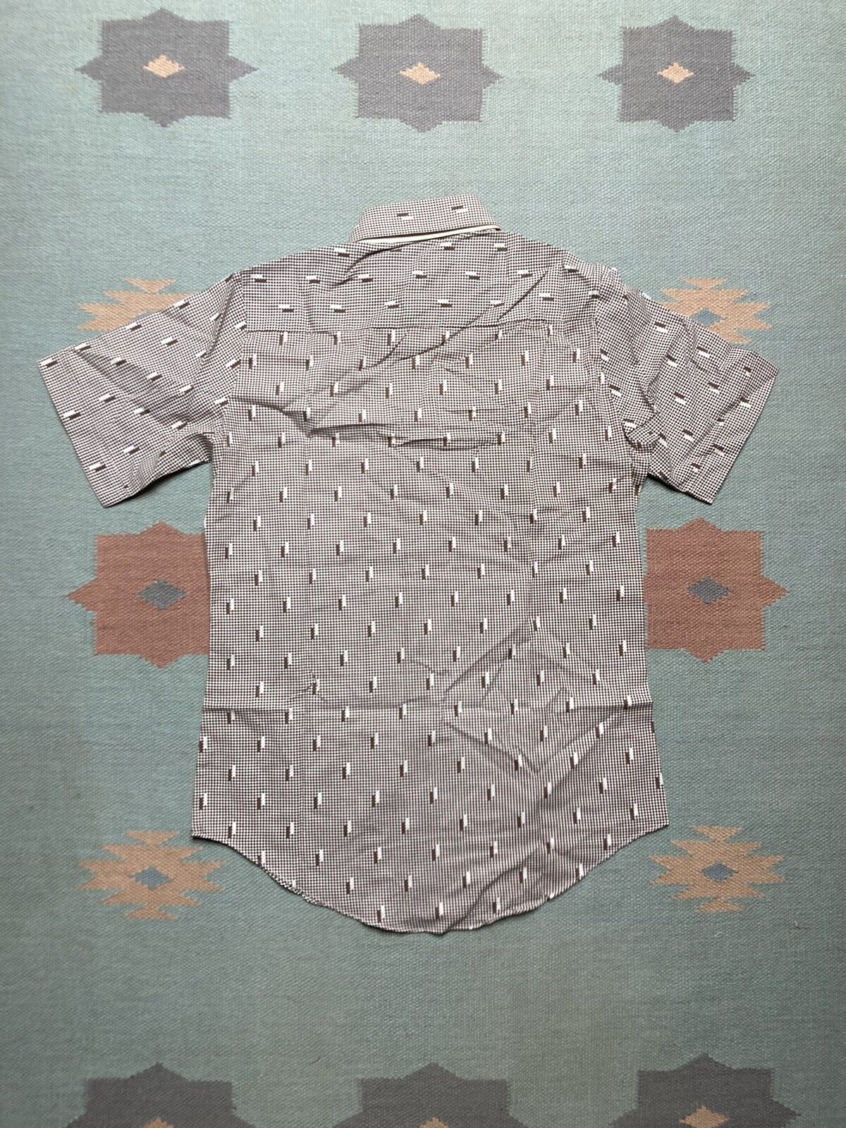 Vintage 70s Mr Leggs button shirt dagger checker geometric NWOT S Size US S / EU 44-46 / 1 - 5 Thumbnail