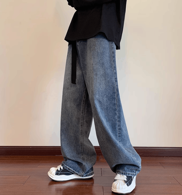 Japanese Brand Men's retro belt jeans high street loose straight y2k Size US 32 / EU 48 - 3 Thumbnail