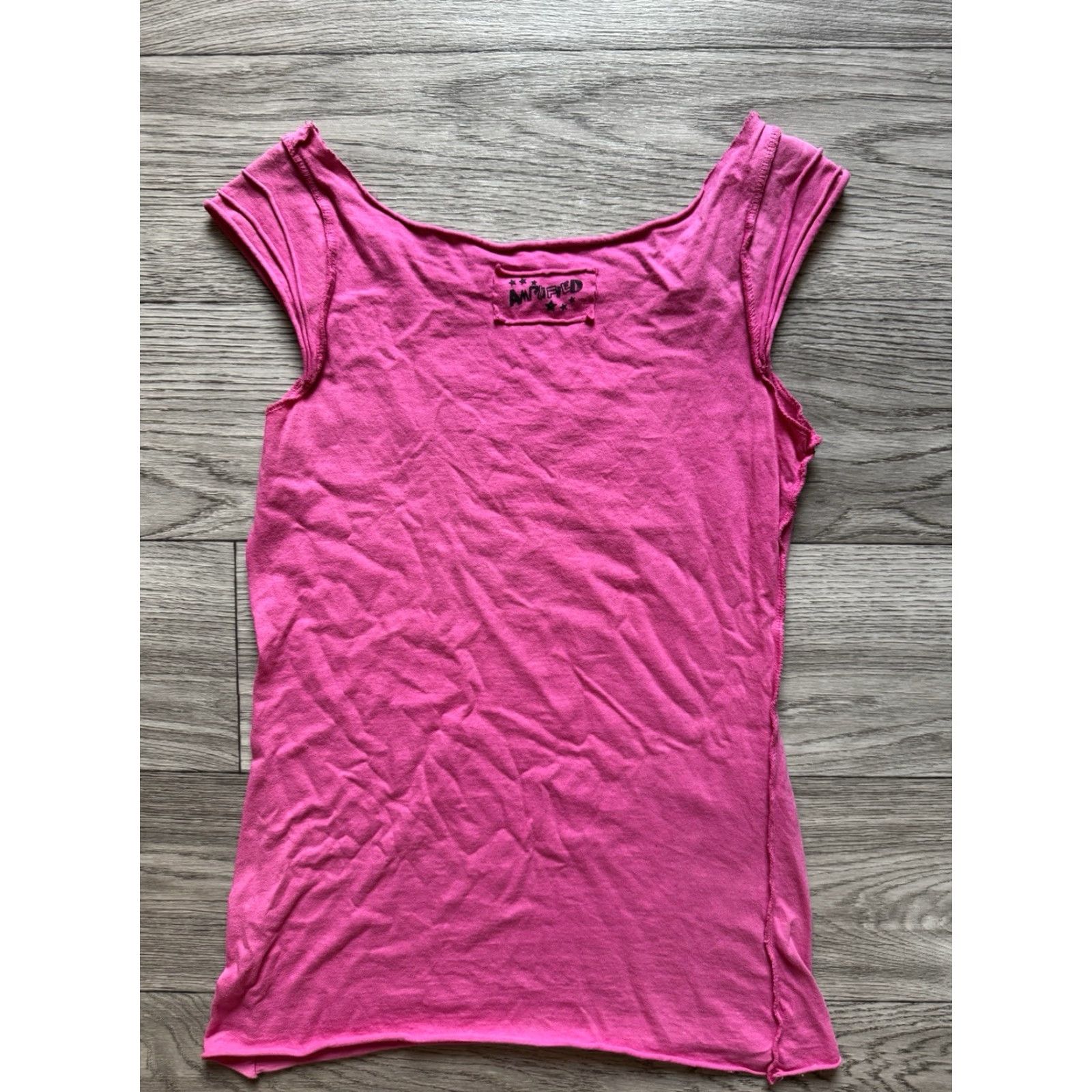 Pinko VINTAGE The Rolling Stones Tattoo You Women Tank Top Pink Rhinestones Amplified Tank S Small Pink Womens Size S / US 4 / IT 40 - 2 Thumbnail