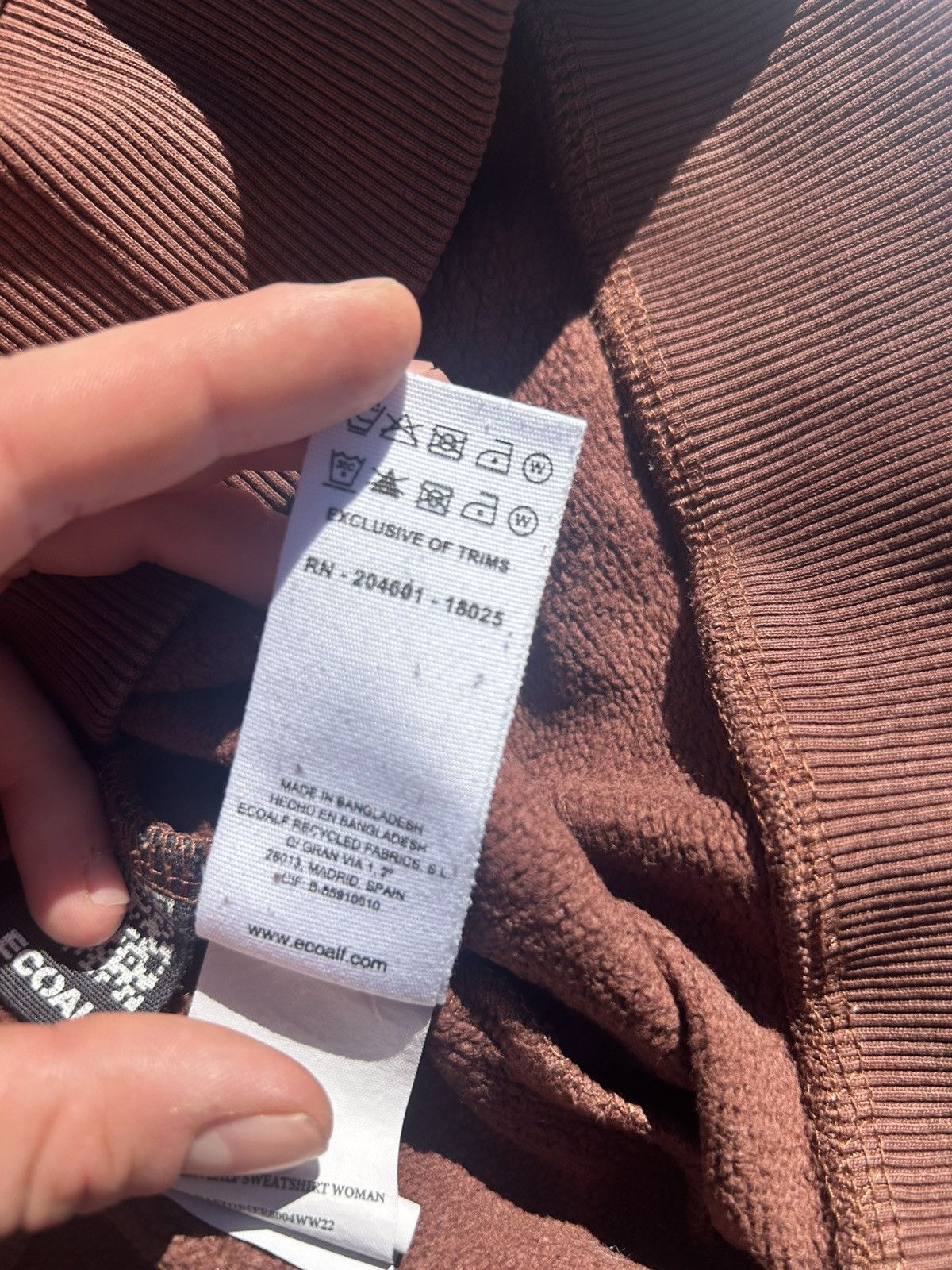 ECOALF Ecoalf Women Hoodie Brown Recycled Organic Cotton Size S Size S / US 4 / IT 40 - 11 Thumbnail