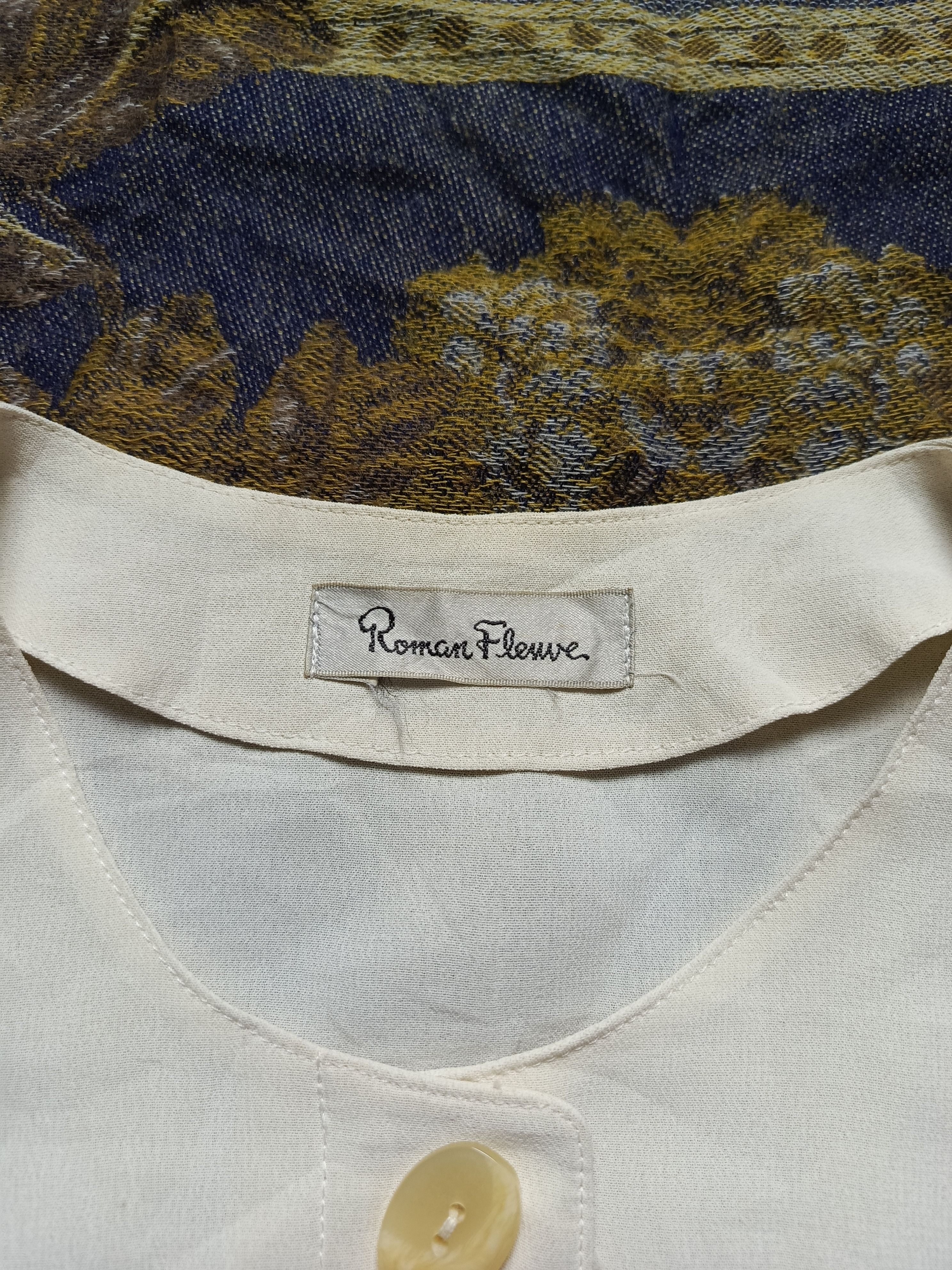 Japanese Brand Roman Fleuve Graphic Art Blouse – Modern Classic Vibes Size M / US 6-8 / IT 42-44 - 4 Thumbnail