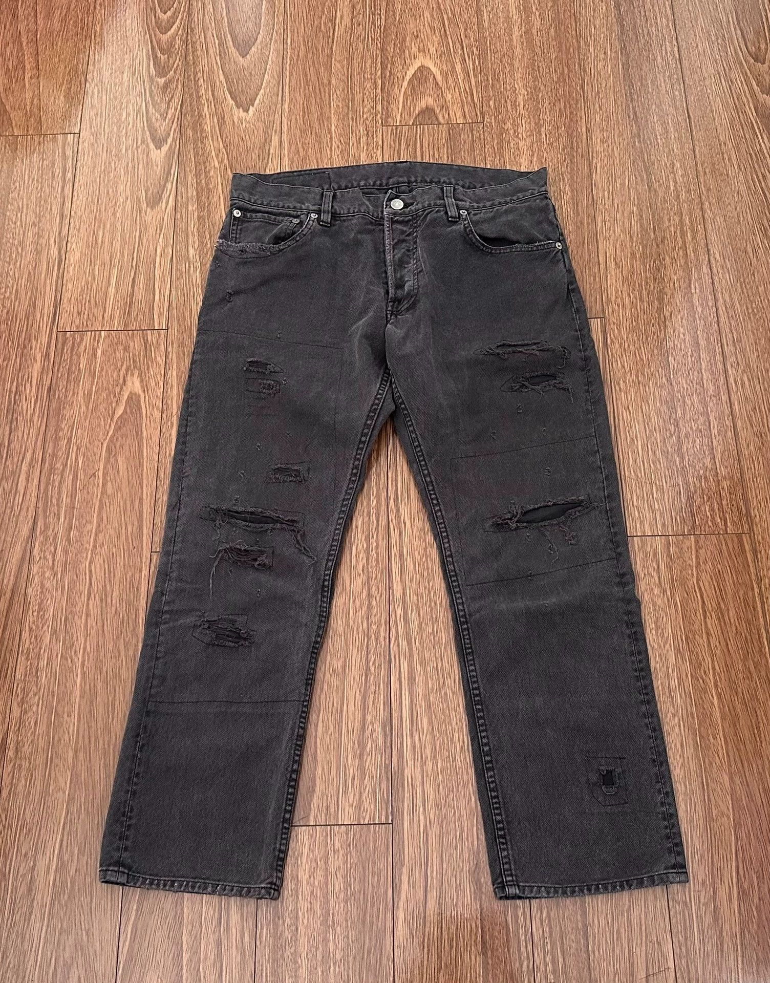 Visvim VISVIM Fluxus 10 Serge Crash destroyed black 3 jean Size US 34 / EU 50 - 1 Thumbnail