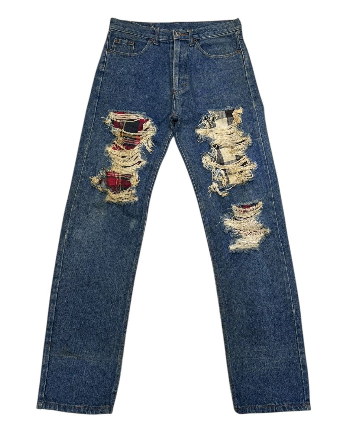Levi's × Levi's Vintage Clothing × Vintage Vintage LEVIS 501 🇺🇸 PATCHWORK DISTRESSED DENIM JEANS Size US 30 / EU 46 - 7 Thumbnail