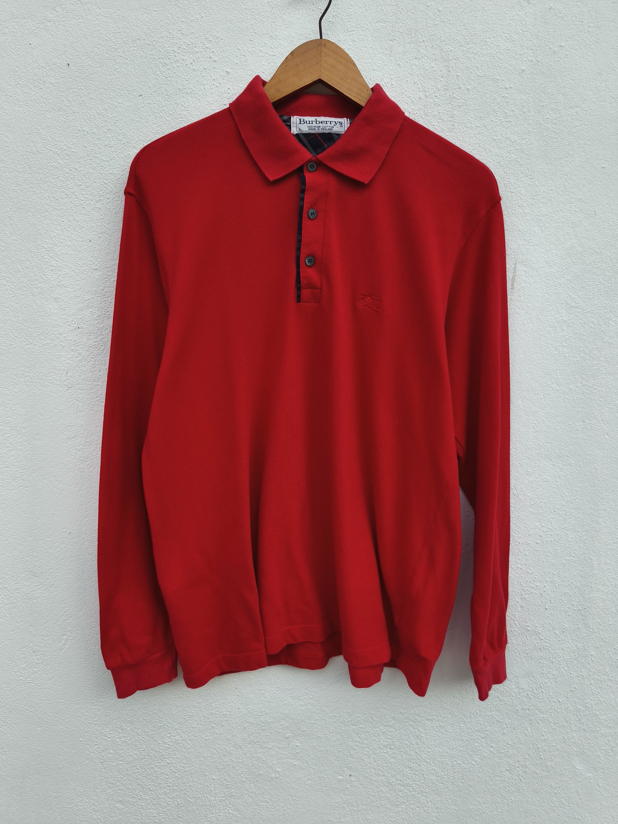 Burberry 🔥 Vintage Burberry t shirt polos long sleeve Size US L / EU 52-54 / 3 - 2 Thumbnail